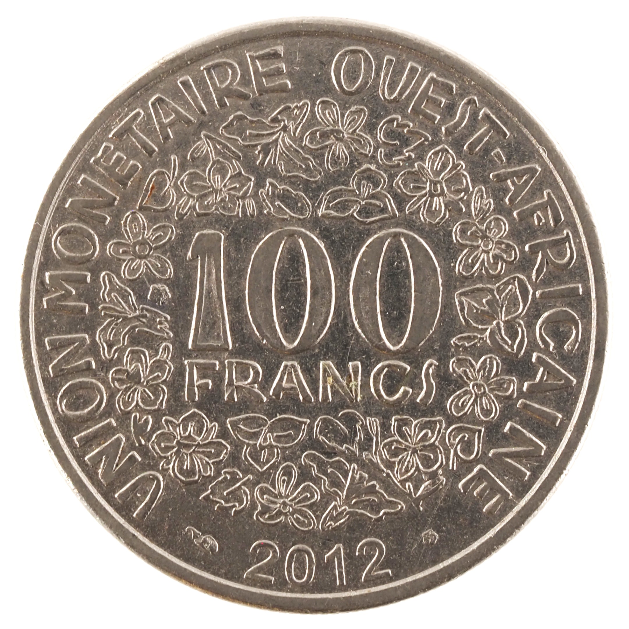 Etats de l'Afrique de l'Ouest - Pièce 100 Francs 2012 acier plaqué nickel - Masque au poisson-scie
