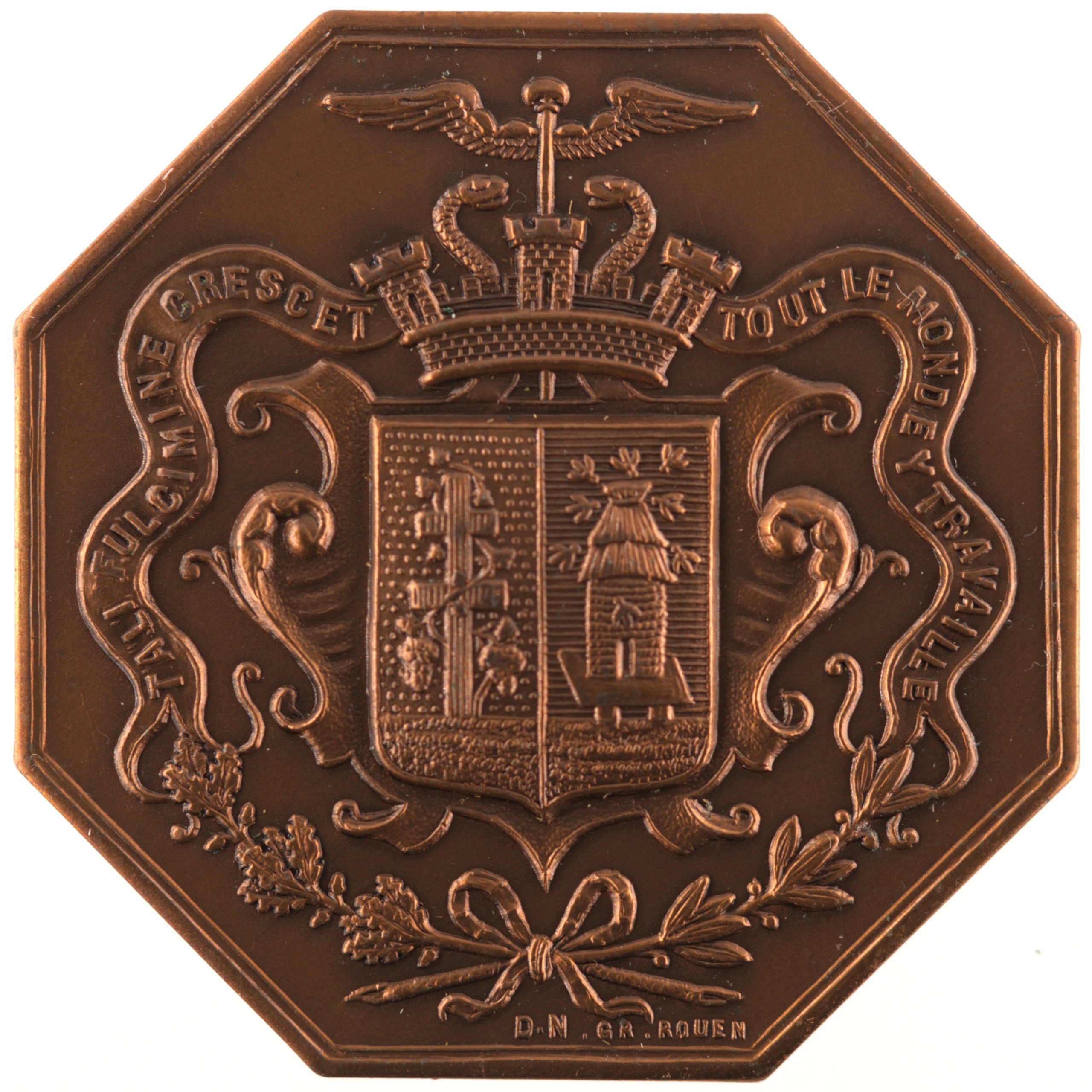 France - Jeton 1862 bronze - Armoiries d'Elbeuf / Chambre de Commerce d'Elbeuf – Image 2