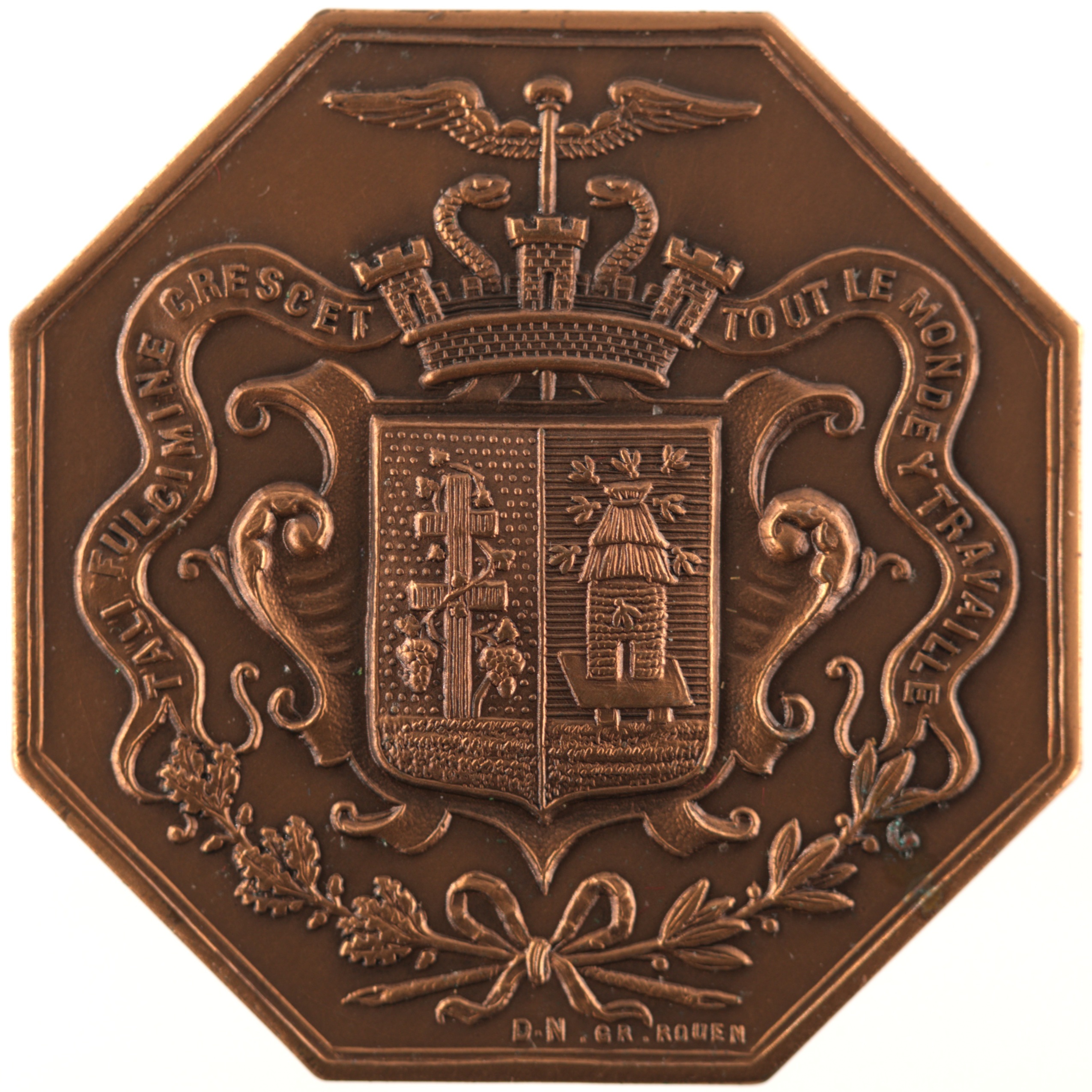 France - Jeton 1862 bronze - Armoiries d'Elbeuf / Chambre de Commerce d'Elbeuf – Image 2
