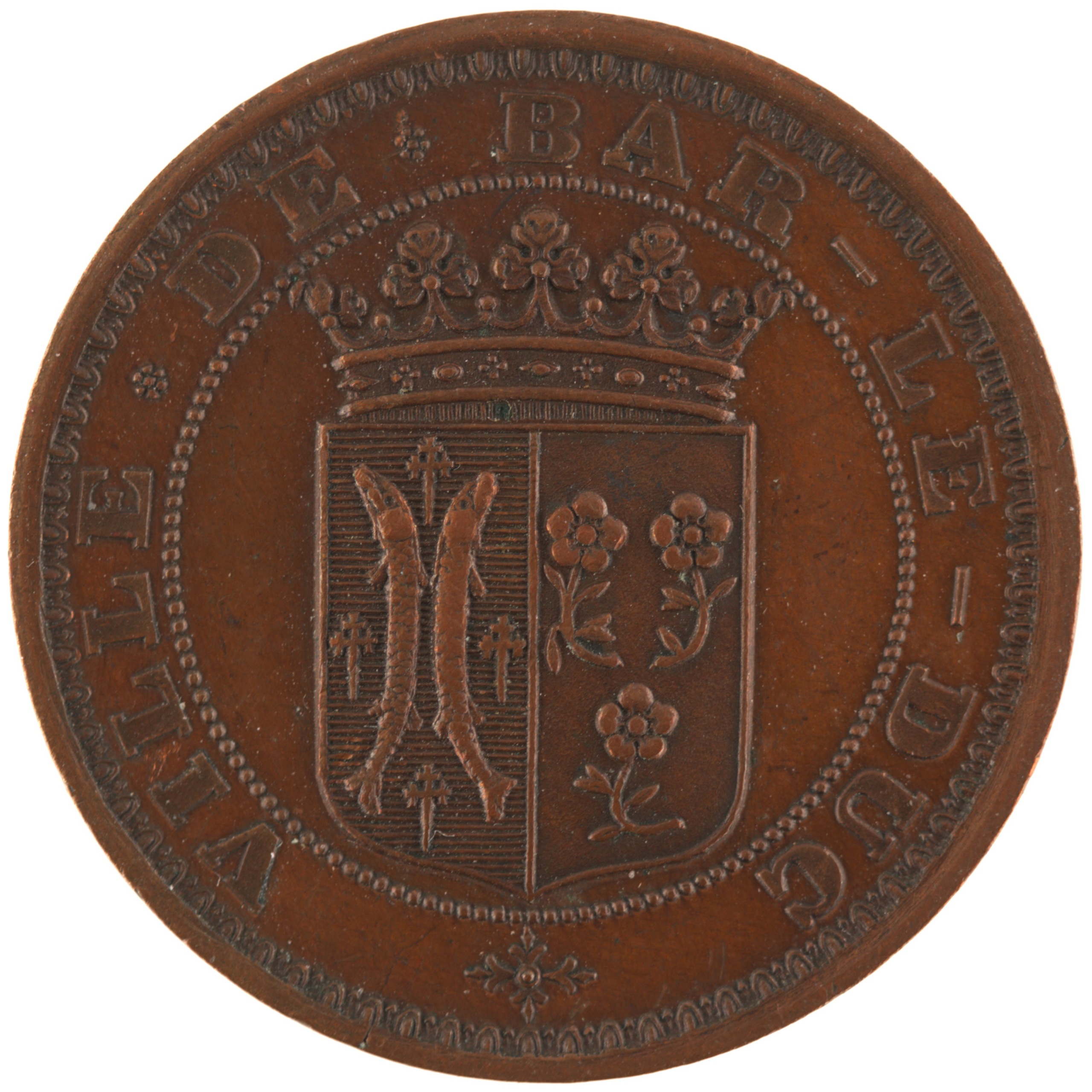 France - Jeton 1870 cuivre - Société des Lettres, Sciences et Arts de Bar-le-Duc – Image 2