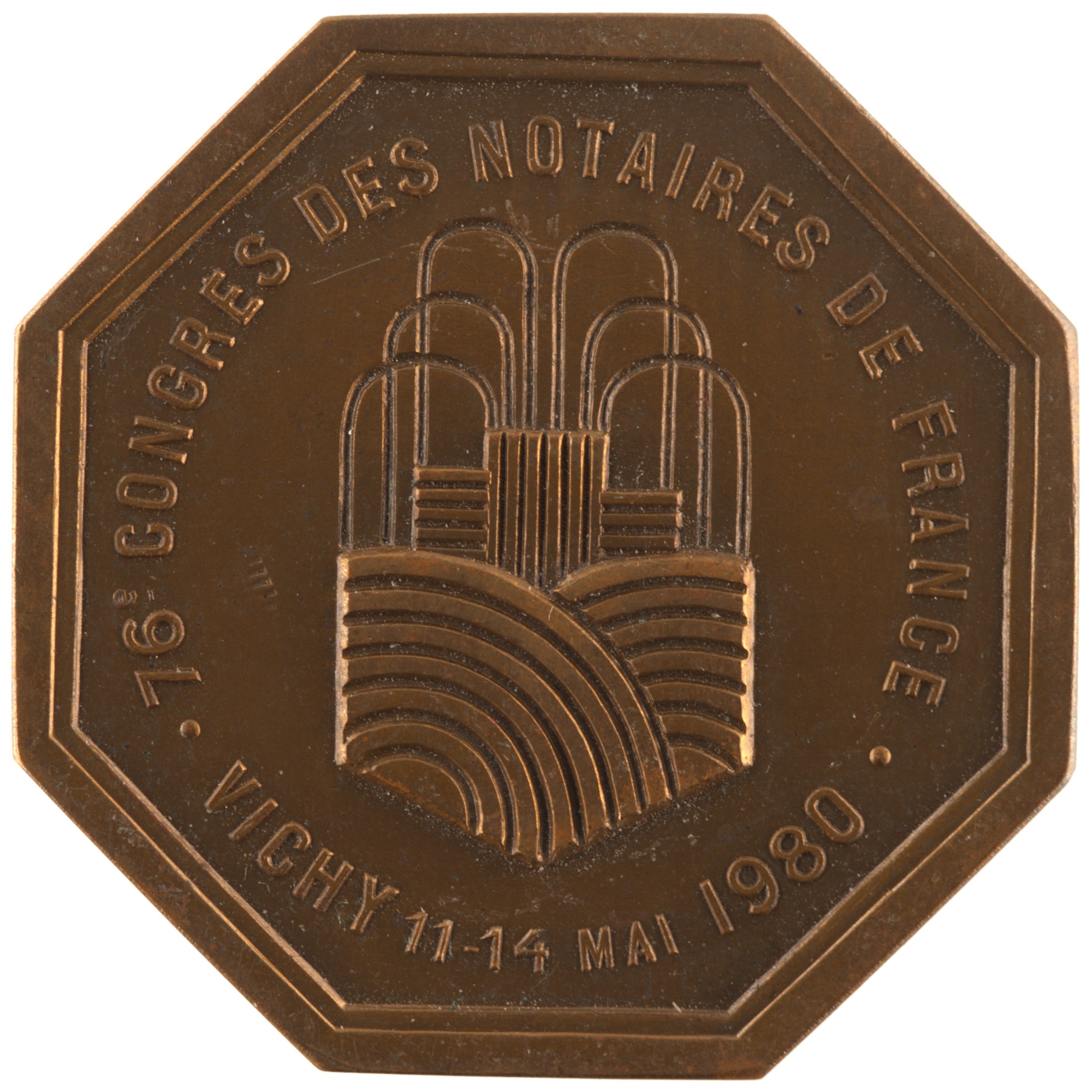 France - Jeton 1980 bronze florentin - Justice / Congrès des notaires de France, à Vichy