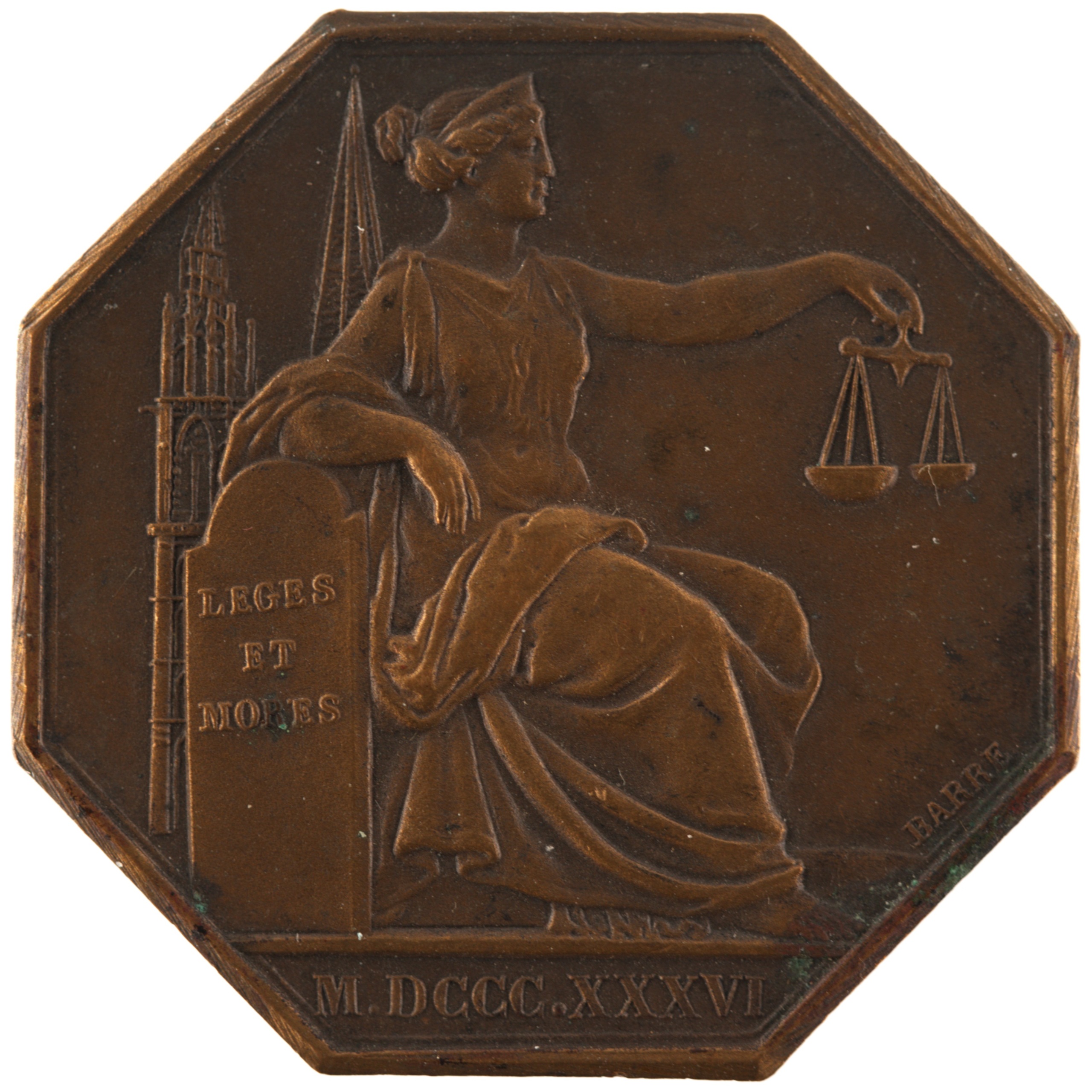 France - Jeton bronze - Justice / Compagnie des notaires du département d'Eure et Loir