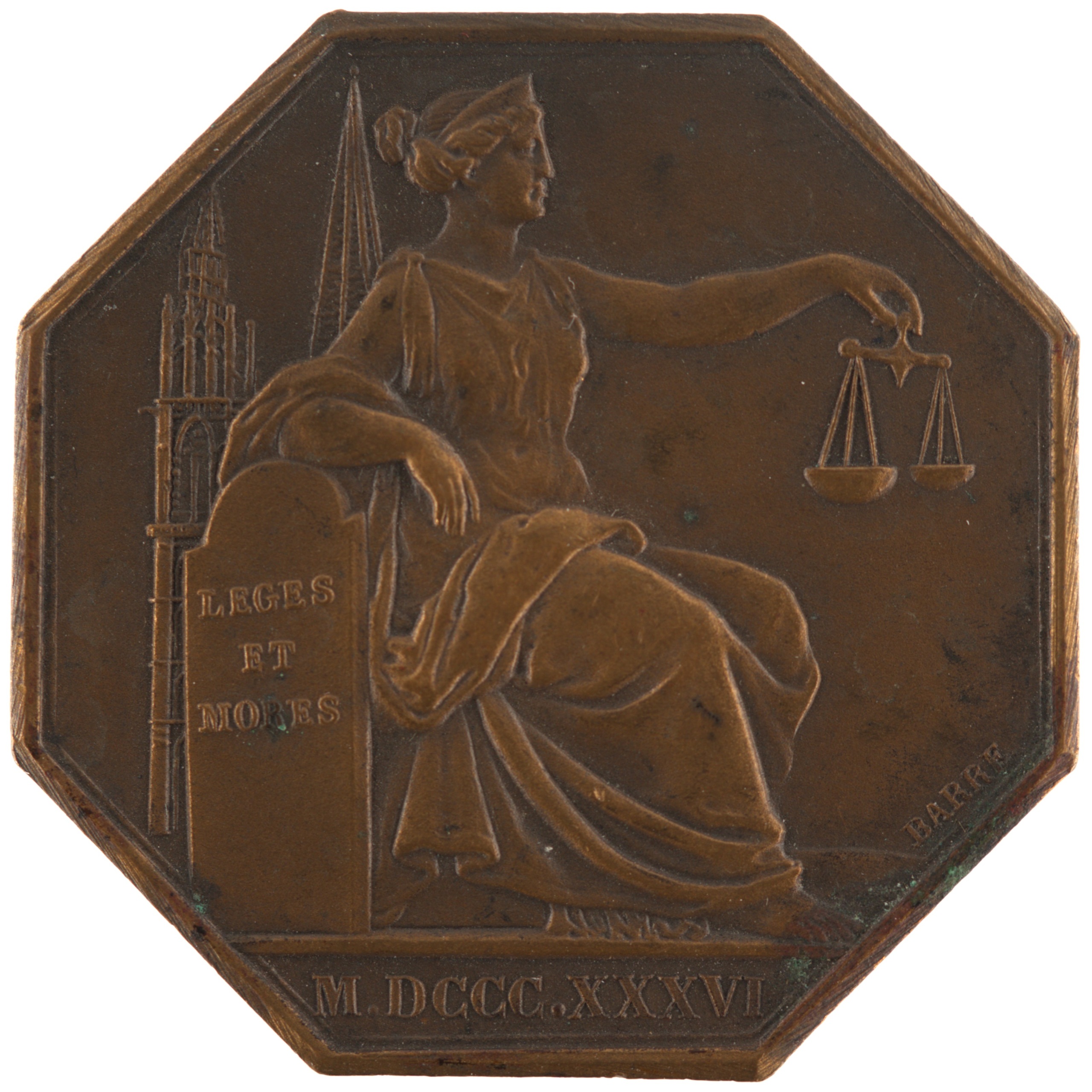 France - Jeton bronze - Justice / Compagnie des notaires du département d'Eure et Loir