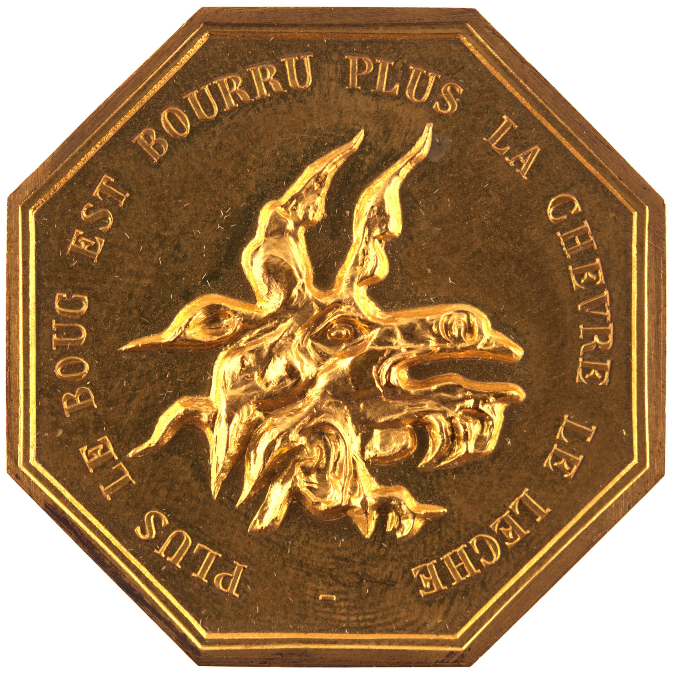 France - Jeton bronze doré - Tête de bouc / Vœux les plus vifs