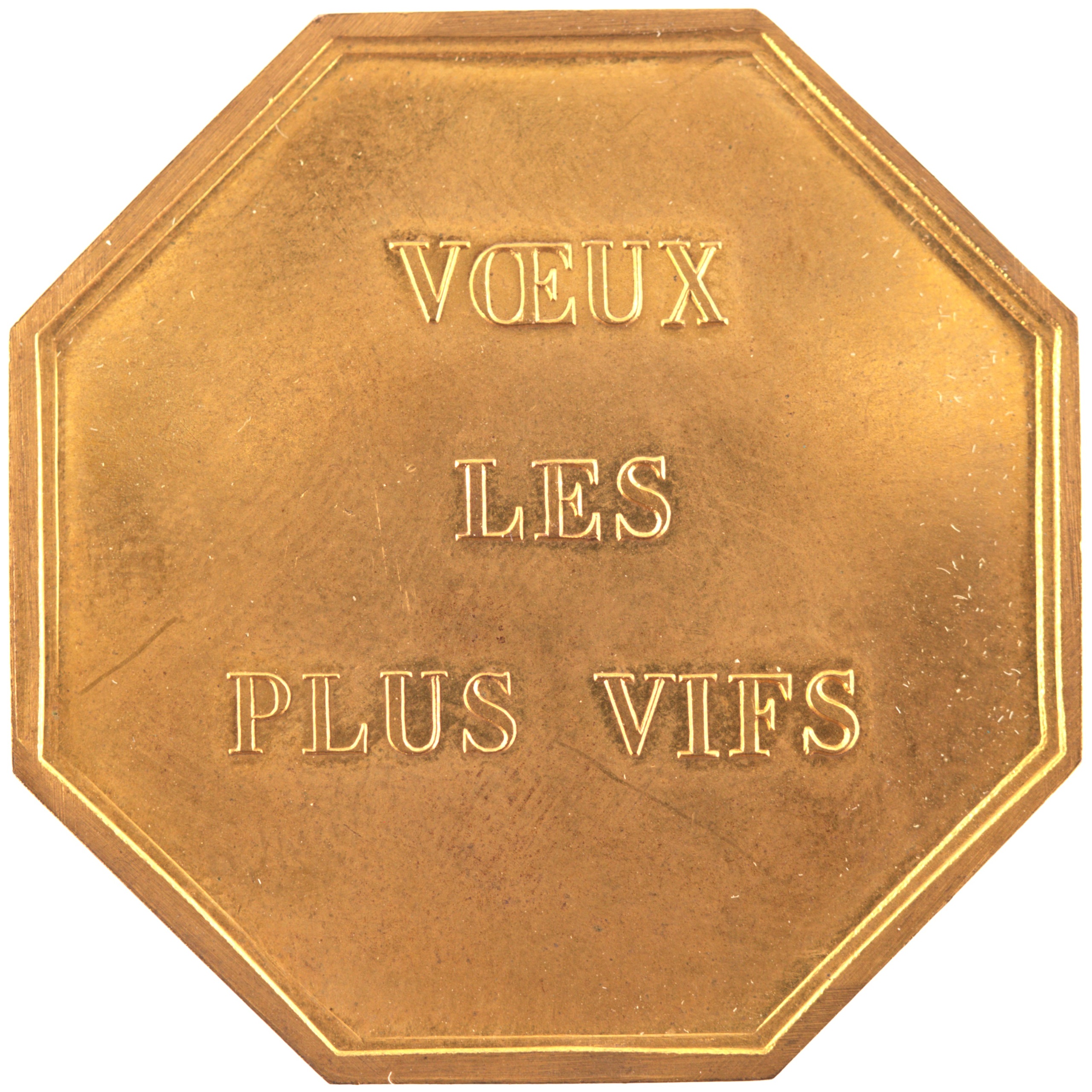 France - Jeton bronze doré - Tête de bouc / Vœux les plus vifs – Image 2