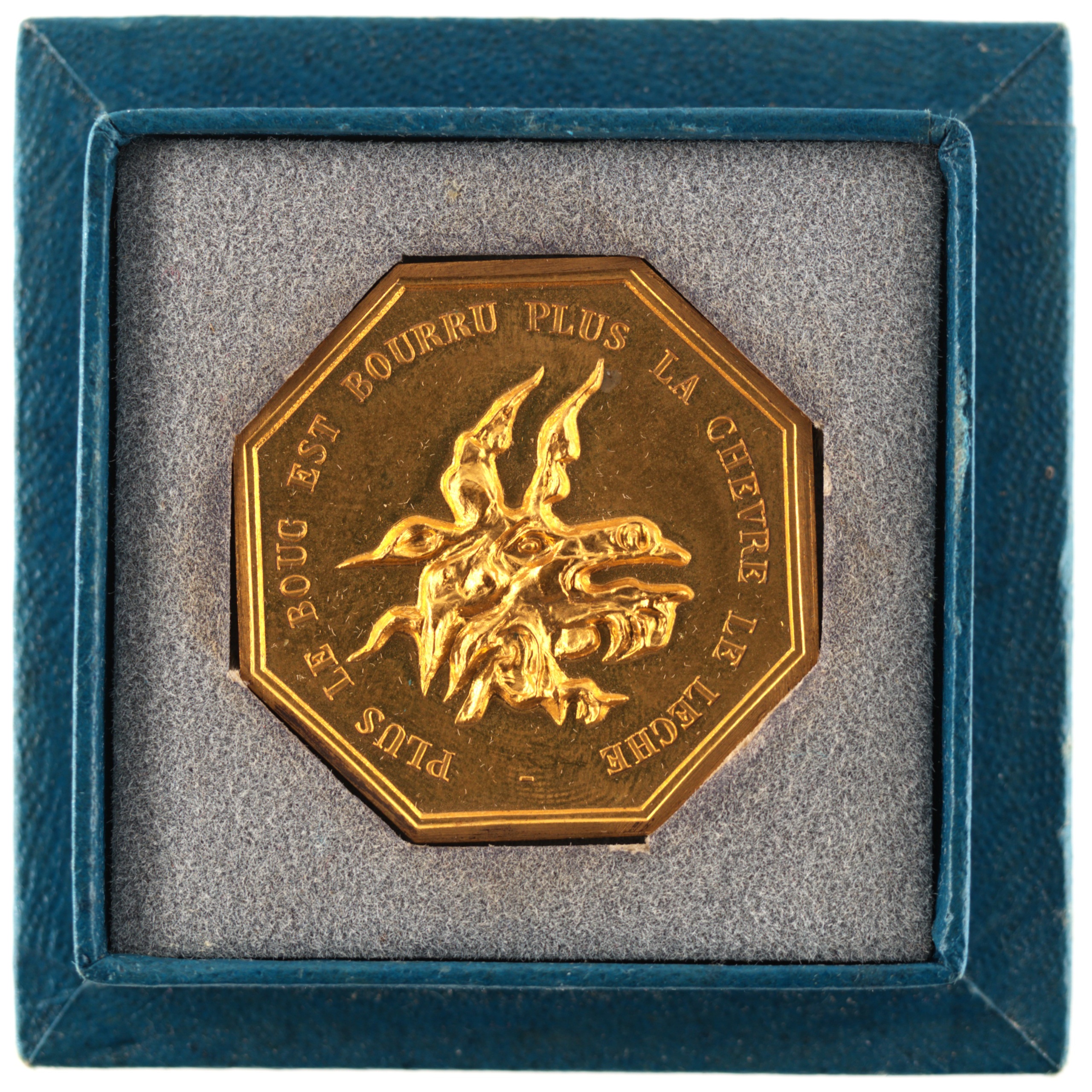 France - Jeton bronze doré - Tête de bouc / Vœux les plus vifs – Image 3