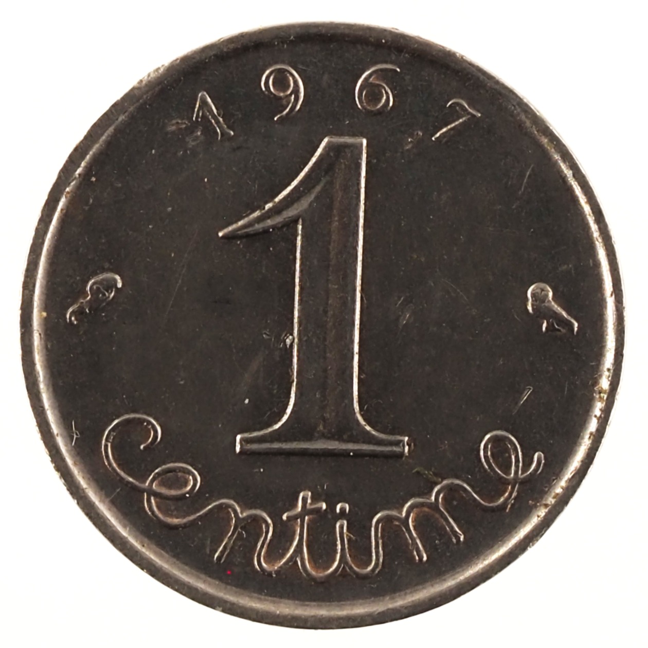 France - Pièce 1 Centime 1967 acier inoxydable - Epi