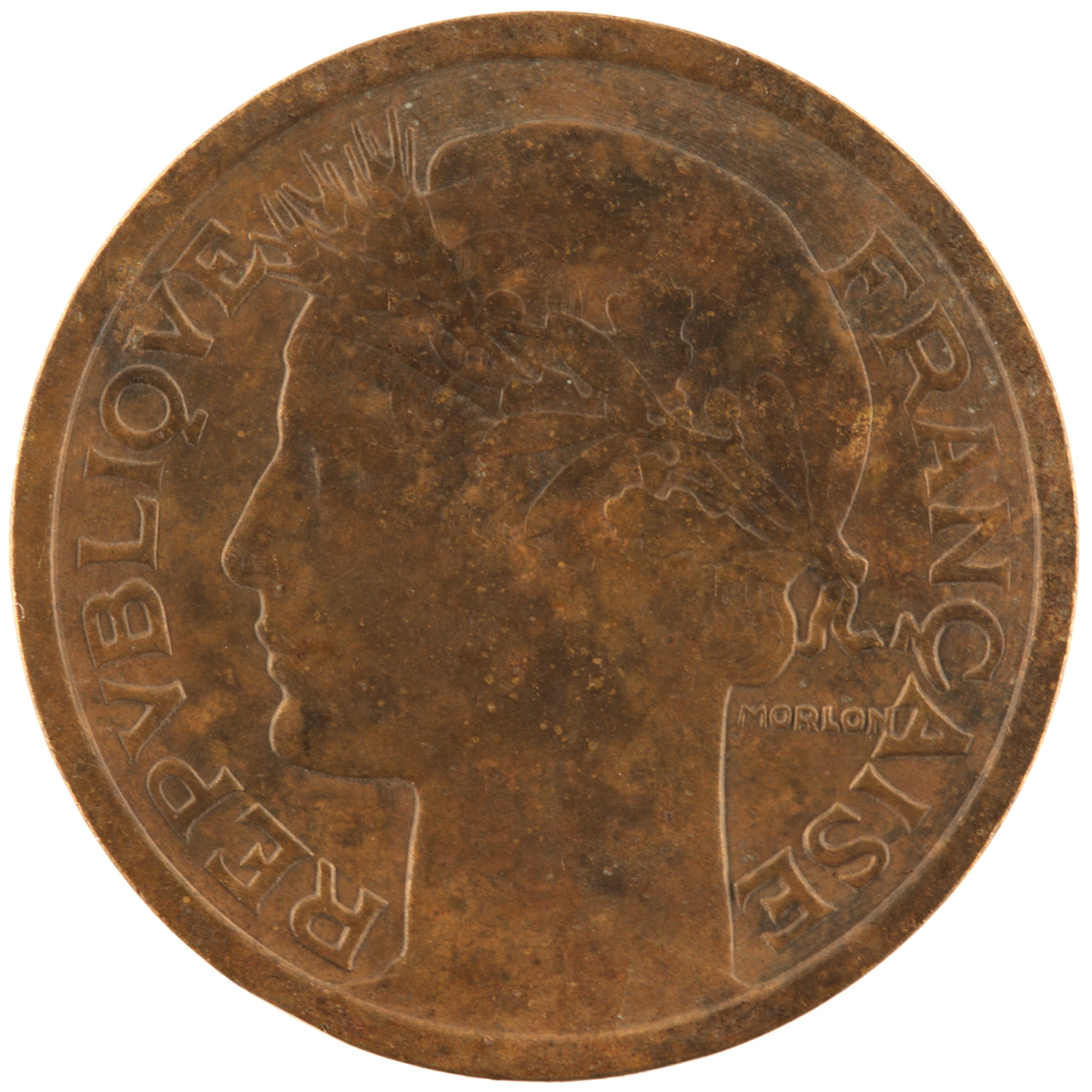 France - Pièce 1 Franc 1938 bronze-aluminium - Morlon – Image 2