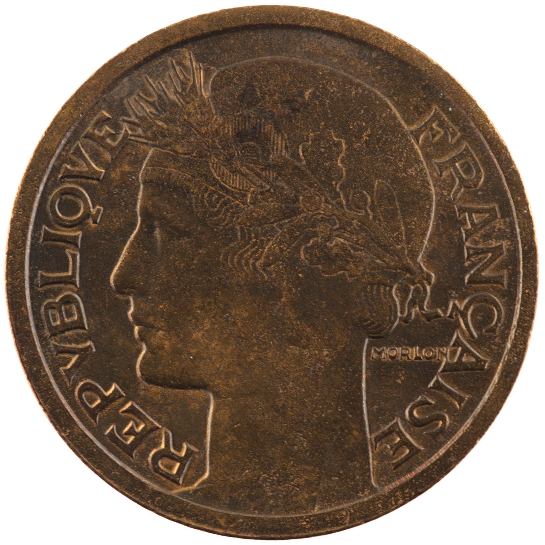 France - Pièce 1 Franc 1939 bronze-aluminium - Morlon – Image 2