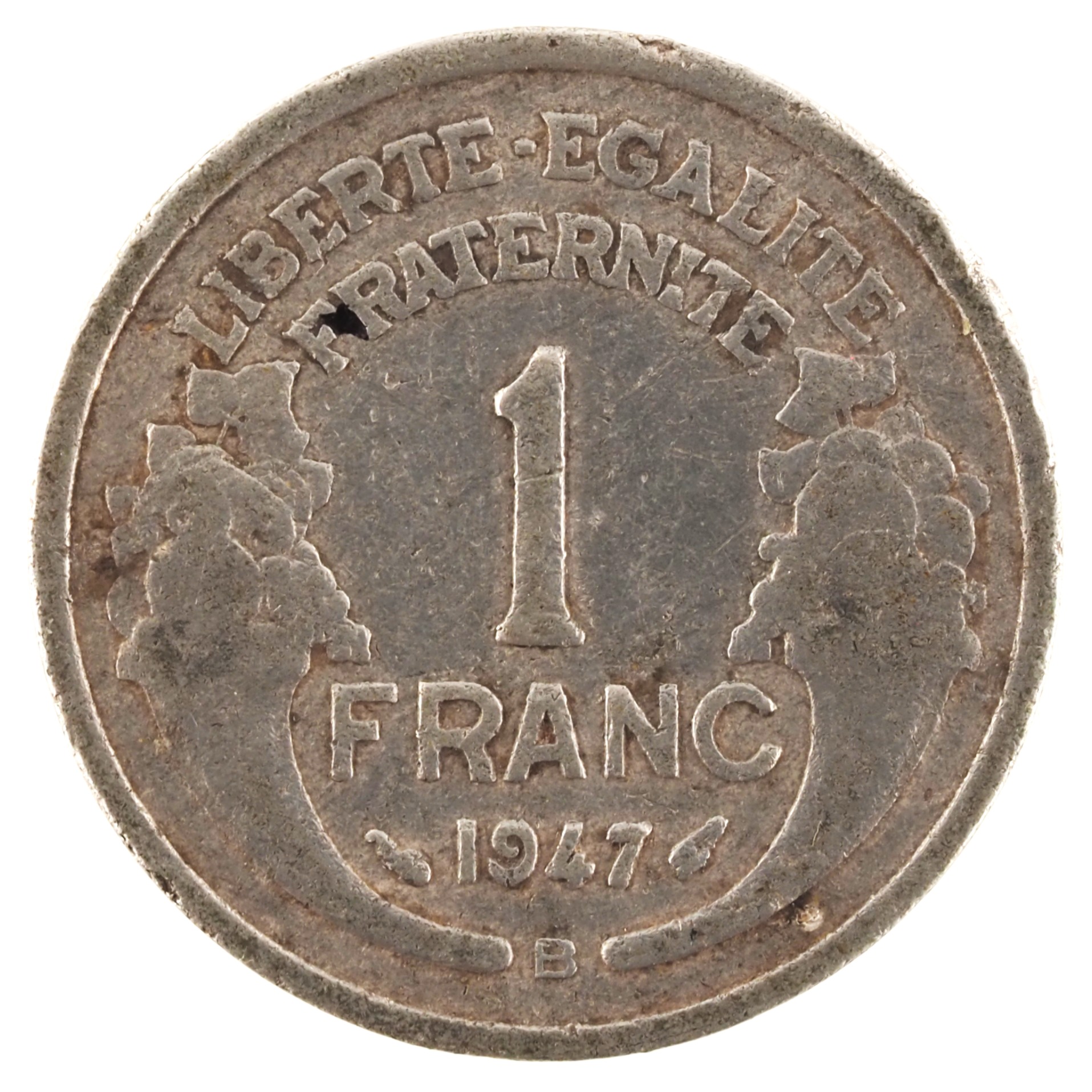 France - Pièce 1 Franc 1947 B aluminium - Morlon, légère