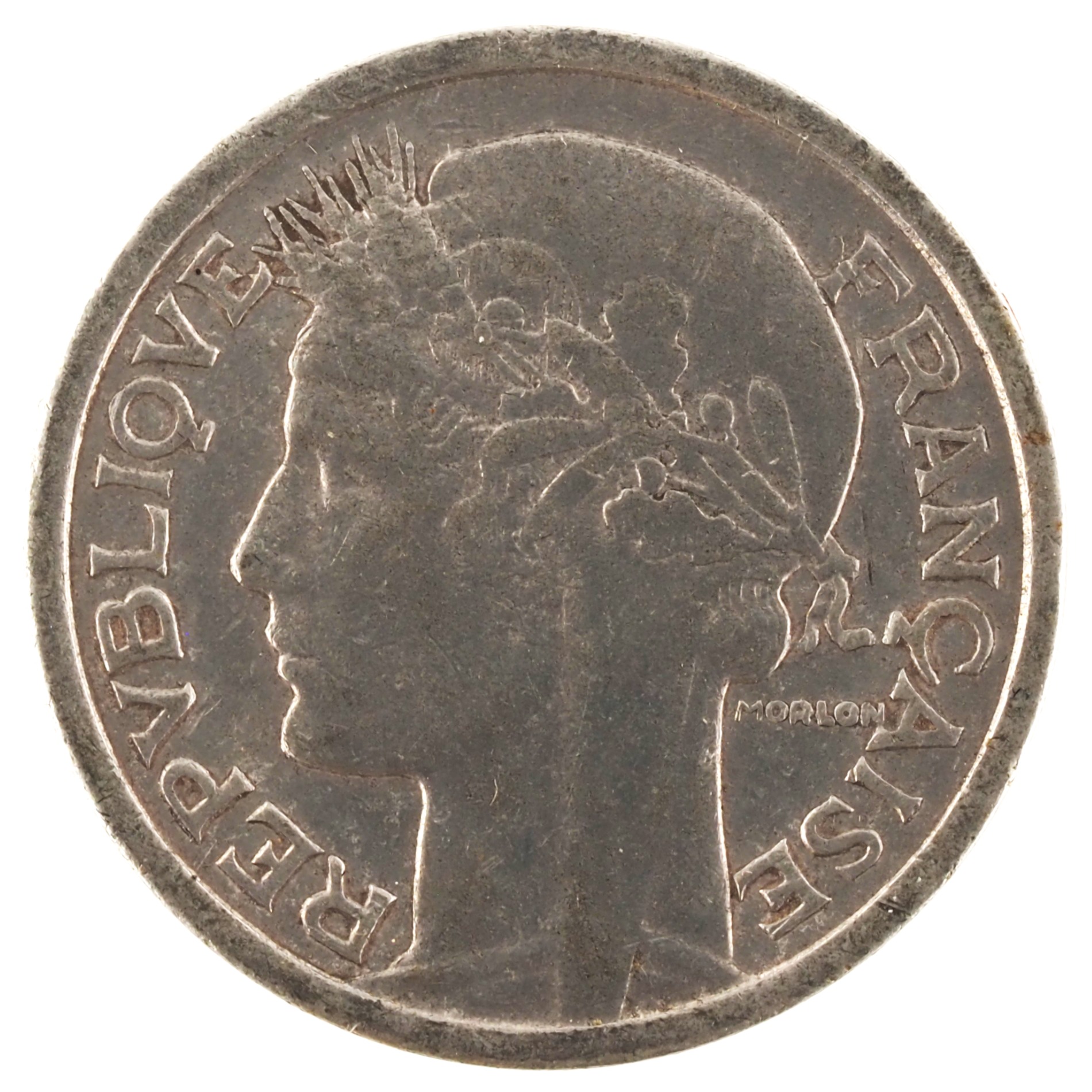 France - Pièce 1 Franc 1957 B aluminium - Morlon, légère – Image 2