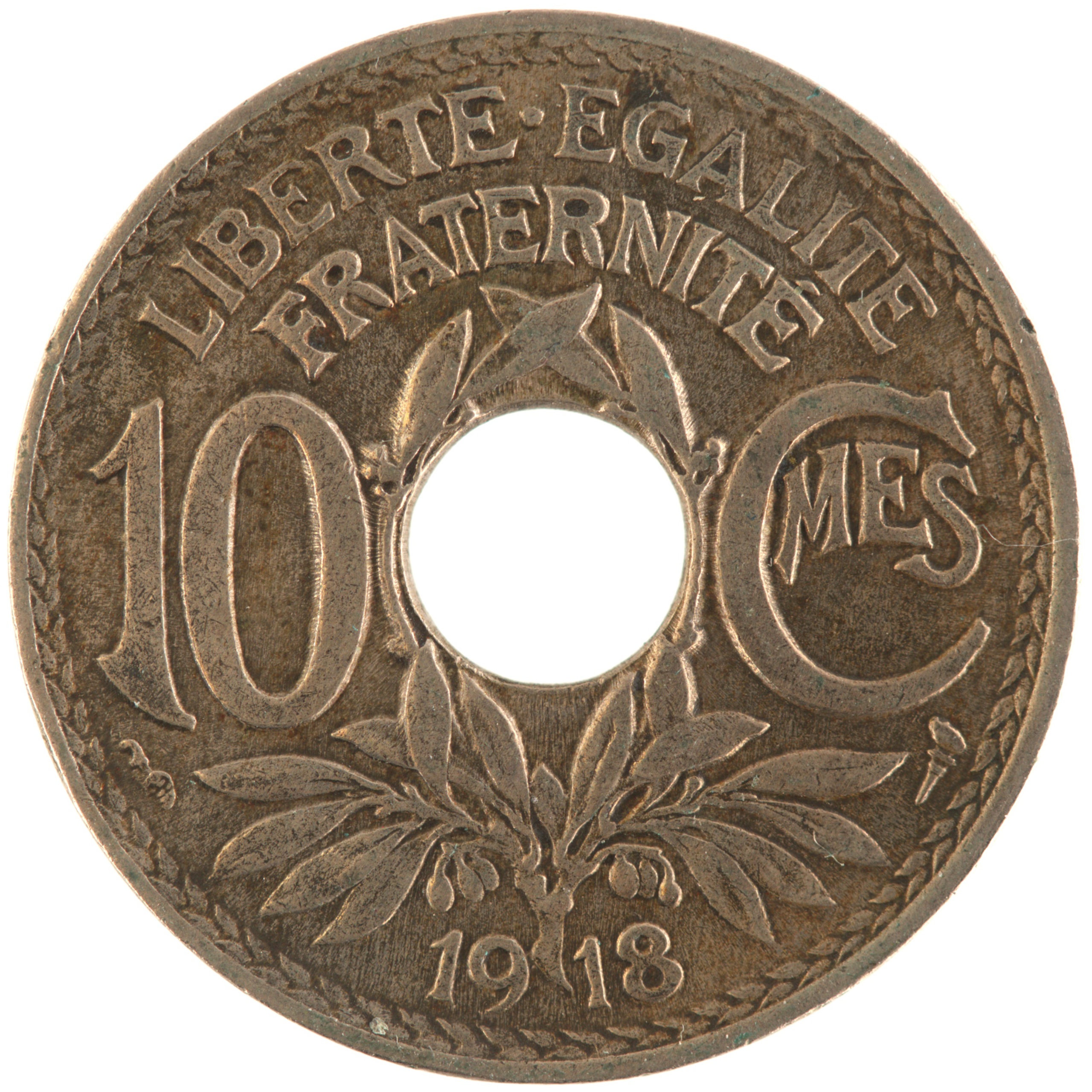 France - Pièce 10 Centimes 1918 cupro-nickel - Lindauer