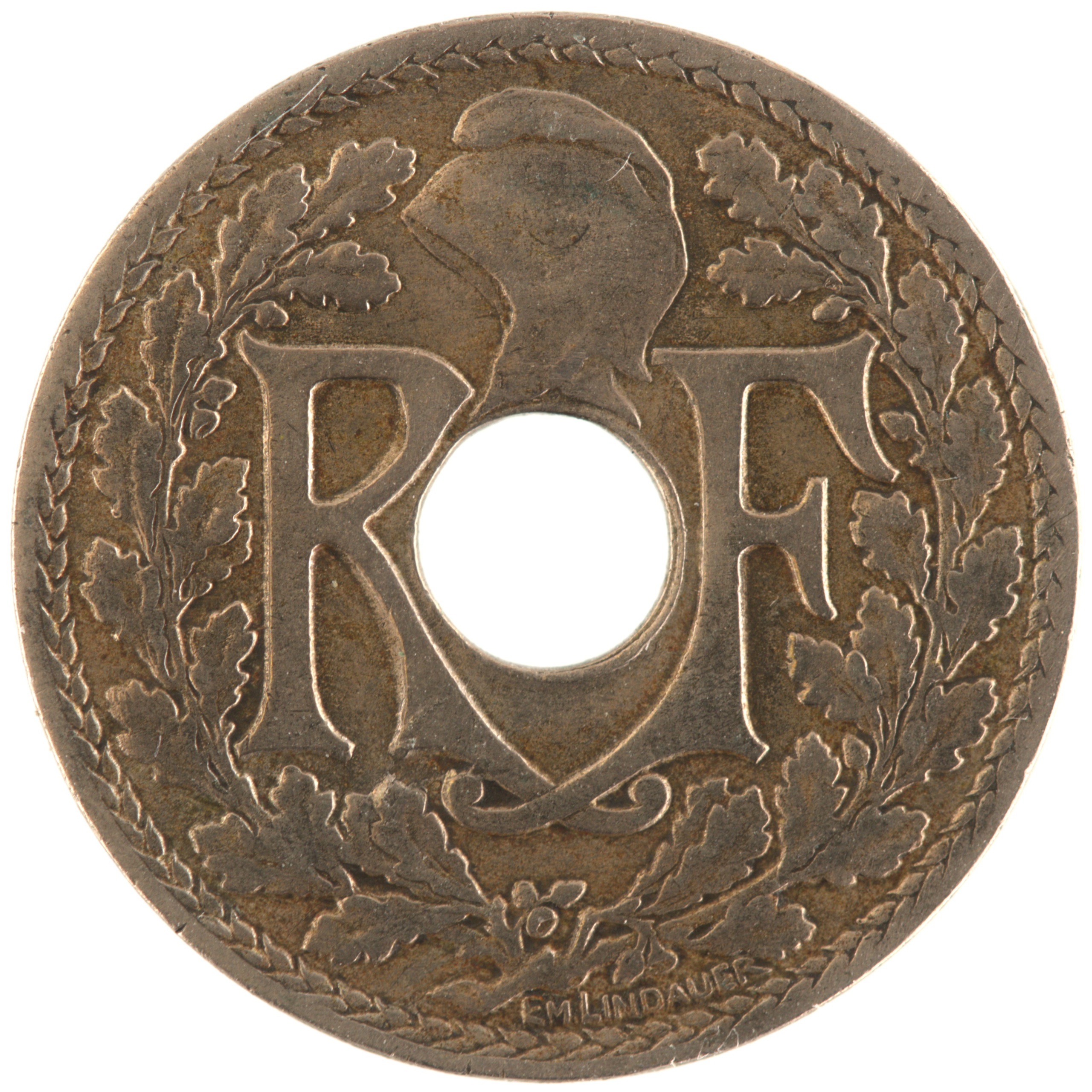 France - Pièce 10 Centimes 1924 cupro-nickel - Lindauer – Image 2