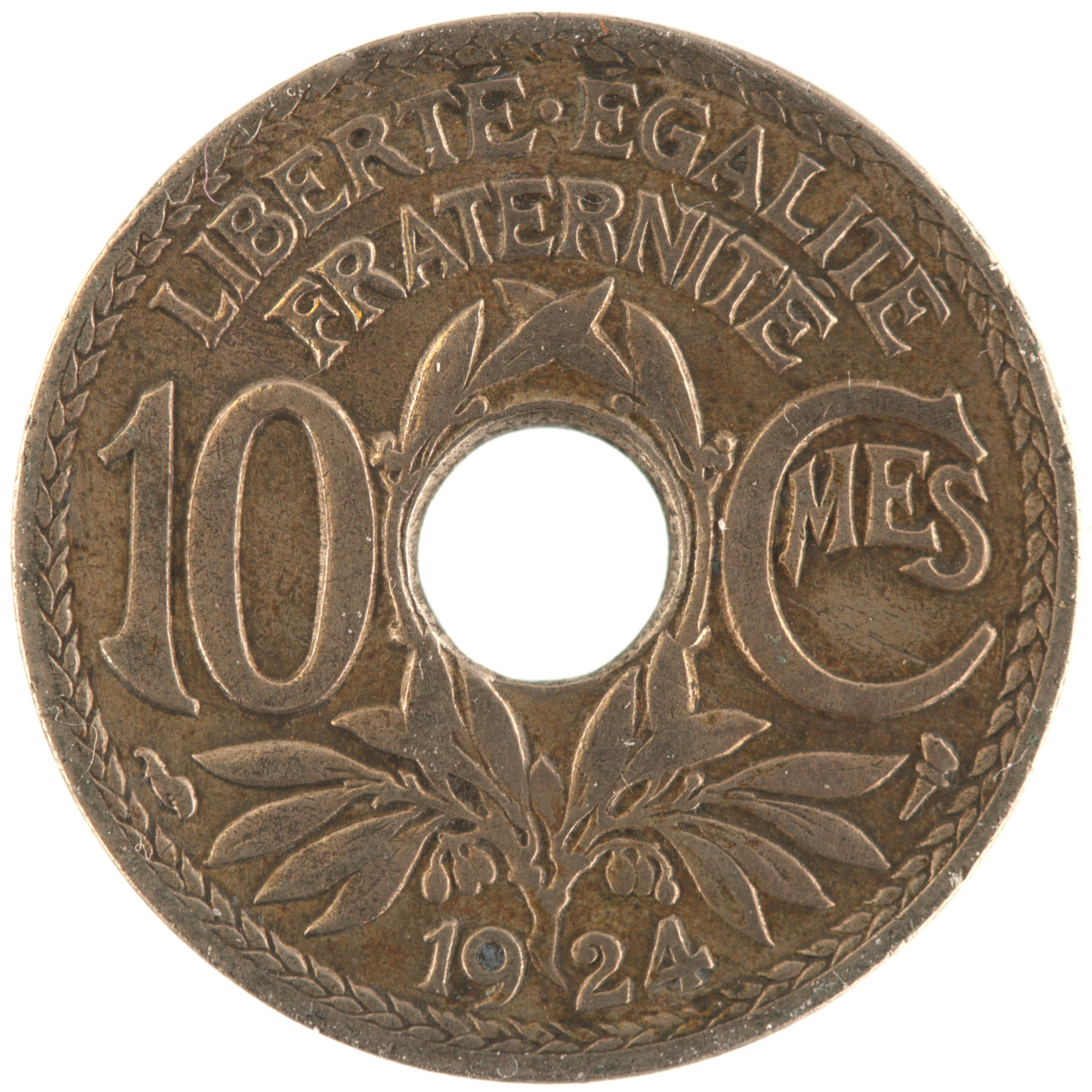 France - Pièce 10 Centimes 1924 cupro-nickel - Lindauer