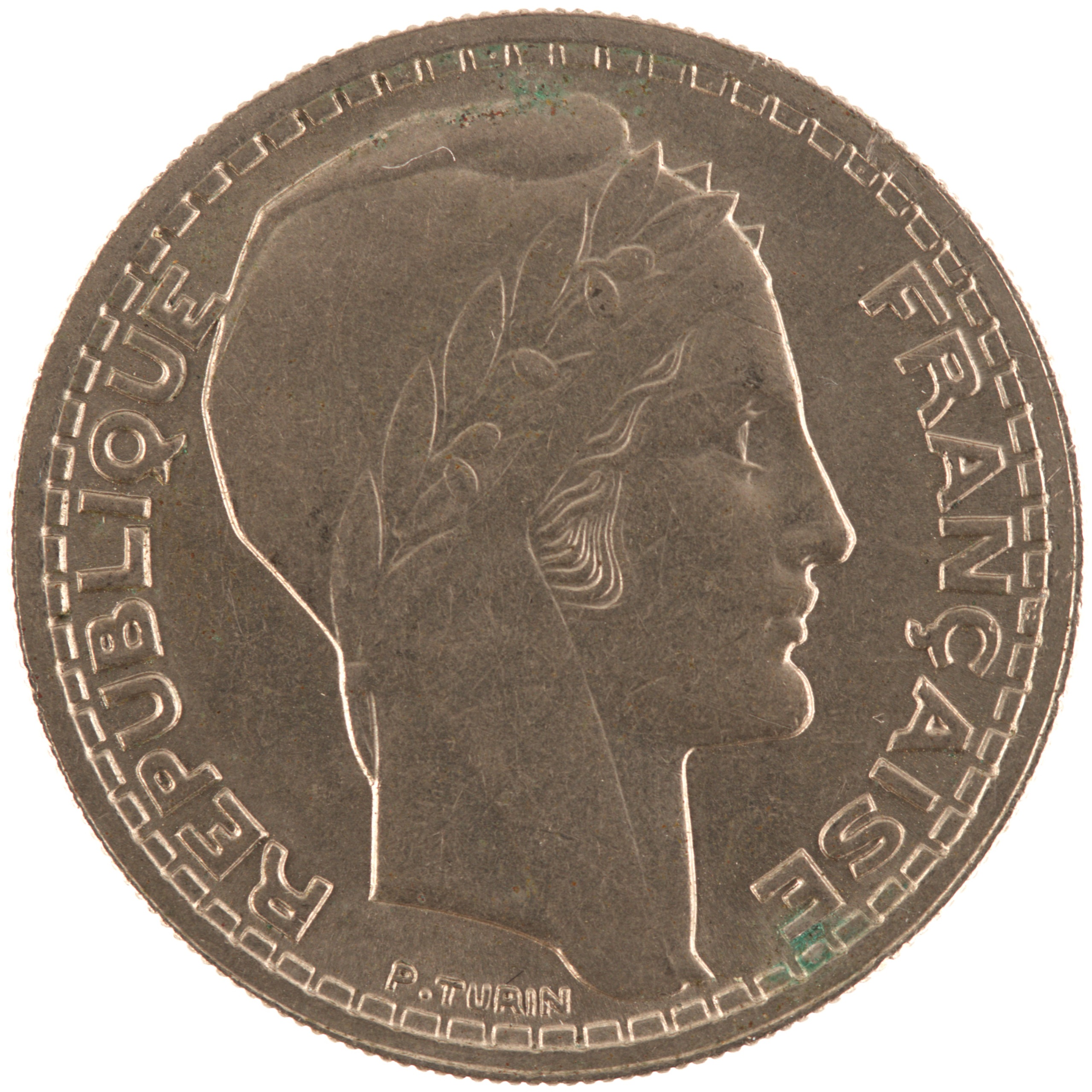 France - Pièce 10 Francs 1946 cupro-nickel - Turin, grosse tête, rameaux courts – Image 2
