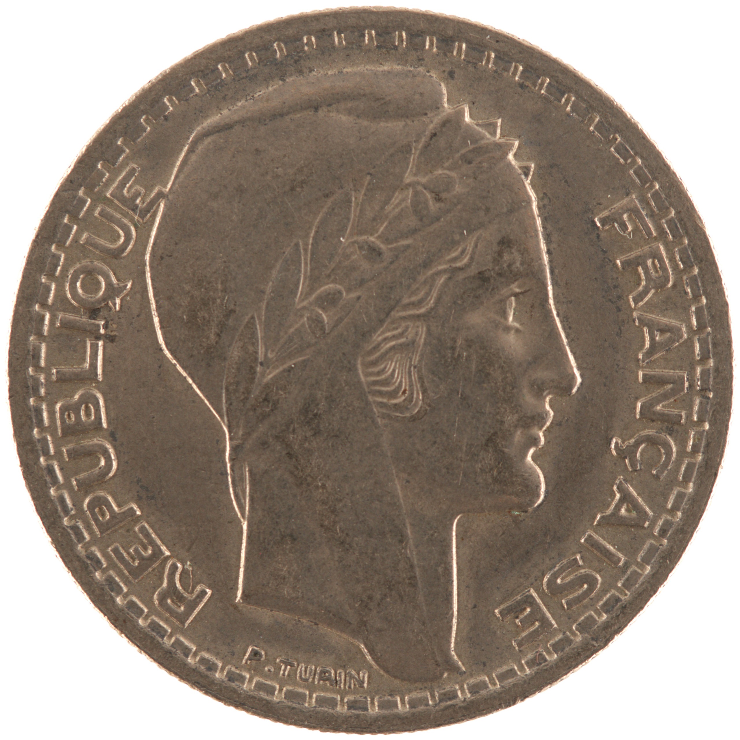 France - Pièce 10 Francs 1946 cupro-nickel - Turin, grosse tête, rameaux courts – Image 2