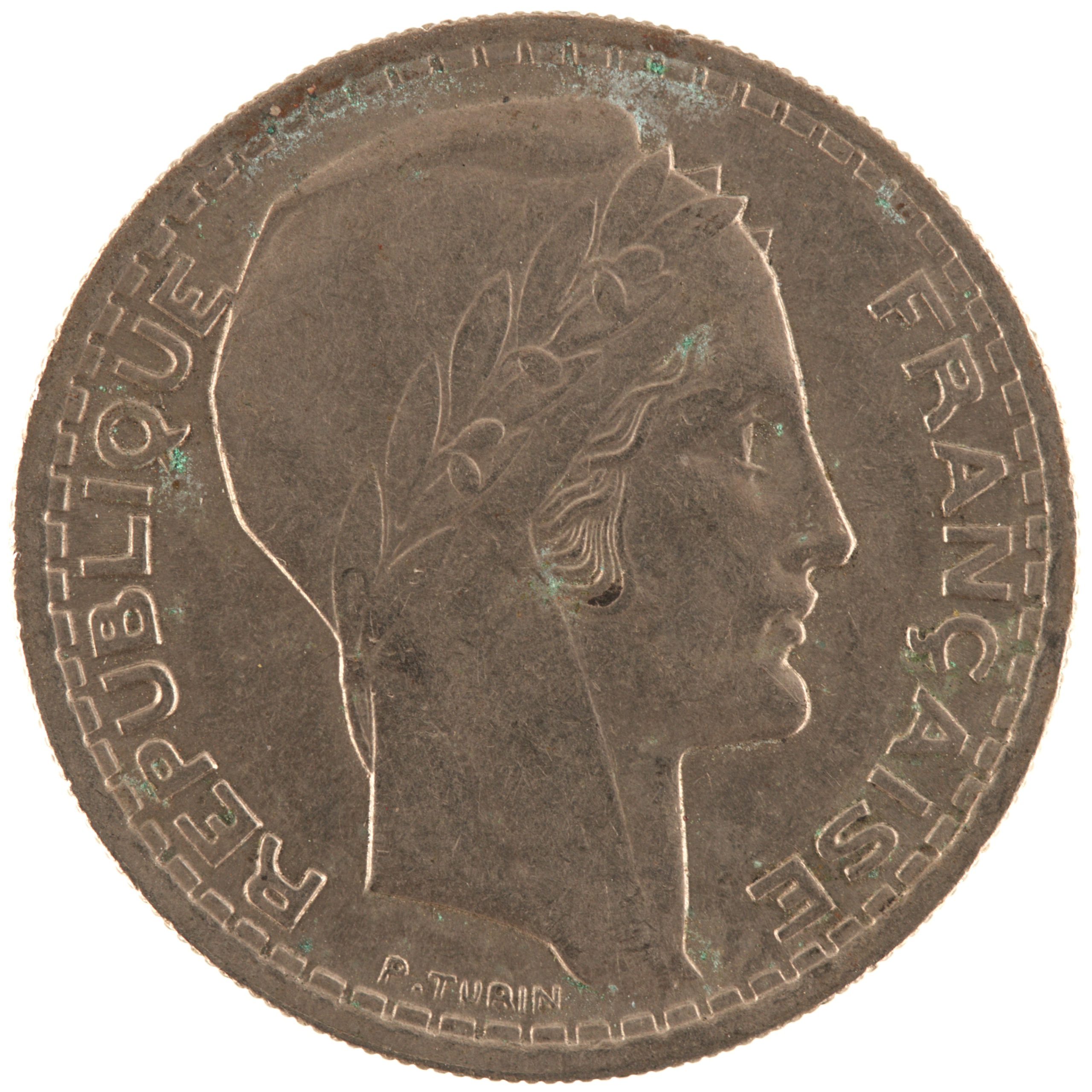 France - Pièce 10 Francs 1946 cupro-nickel - Turin, grosse tête, rameaux courts – Image 2