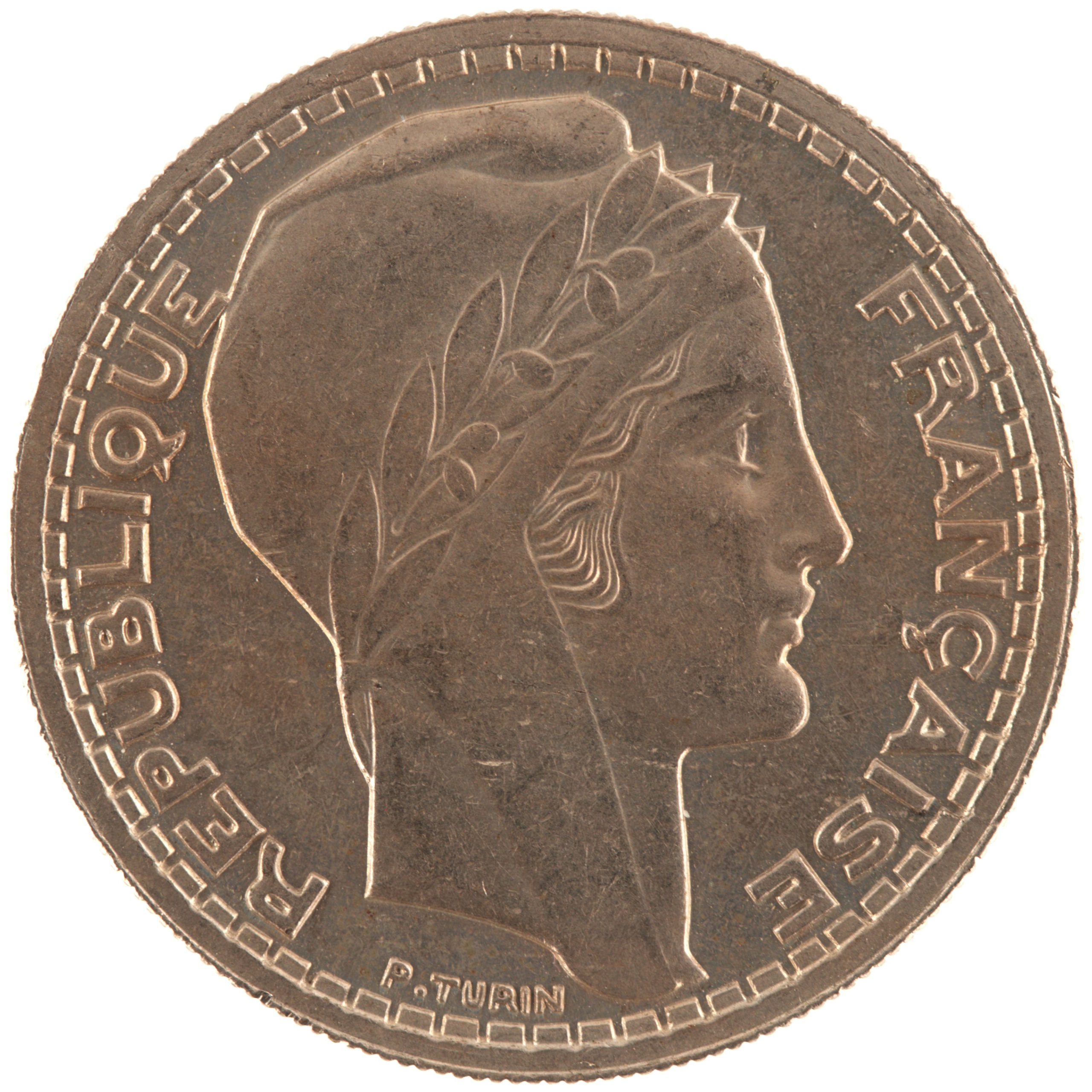 France - Pièce 10 Francs 1946 cupro-nickel - Turin, grosse tête, rameaux courts – Image 2