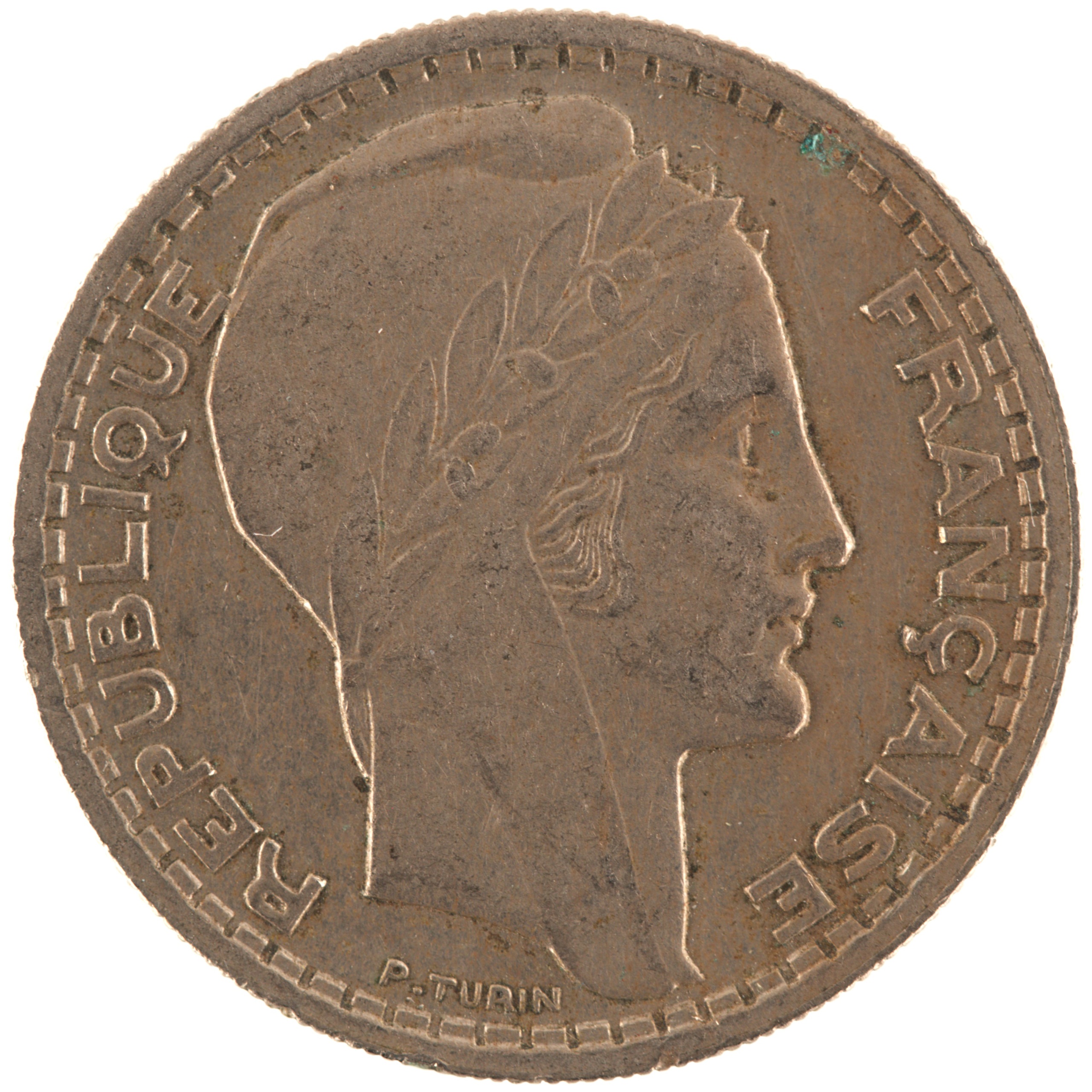 France - Pièce 10 Francs 1946 cupro-nickel - Turin, grosse tête, rameaux courts – Image 2
