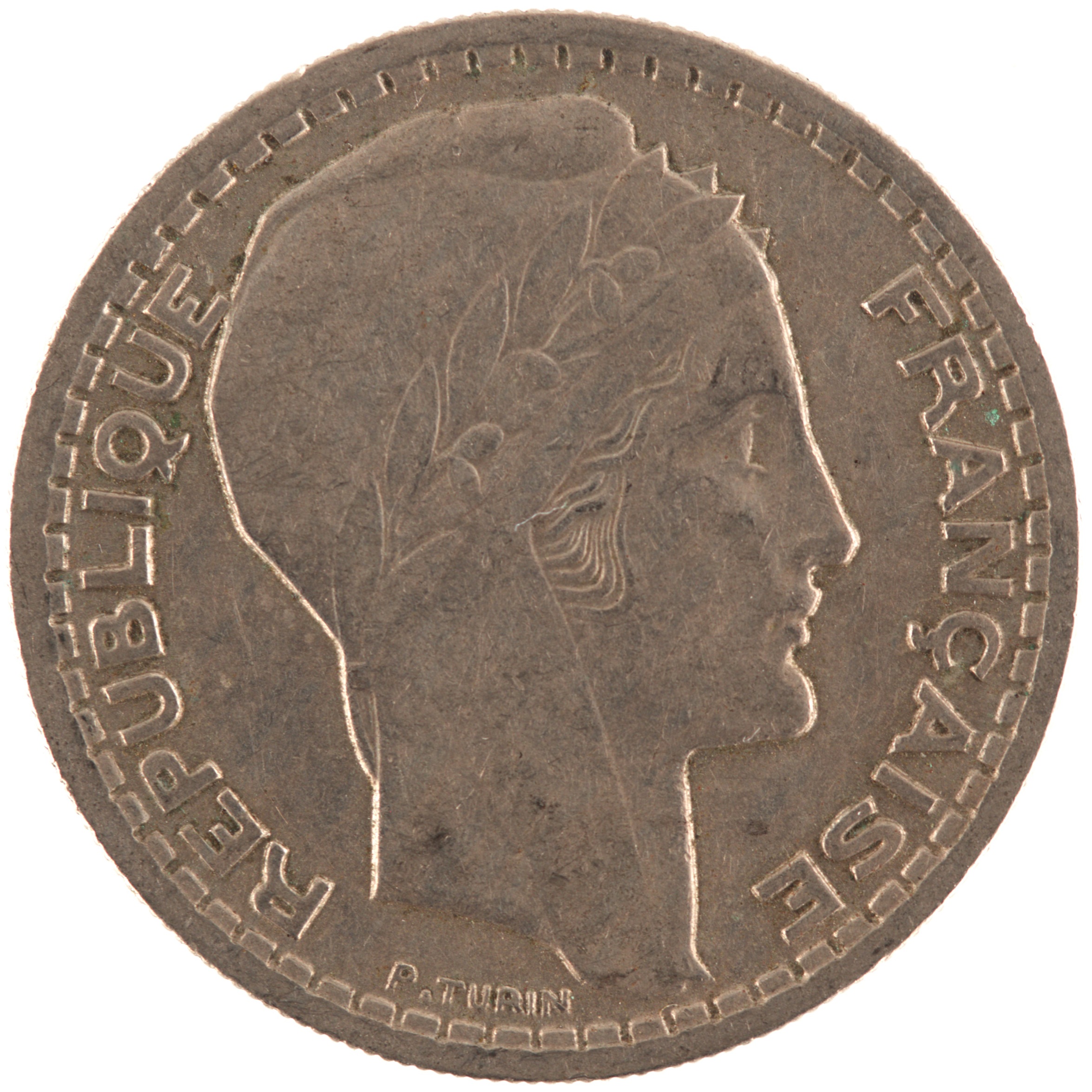 France - Pièce 10 Francs 1946 cupro-nickel - Turin, grosse tête, rameaux courts – Image 2