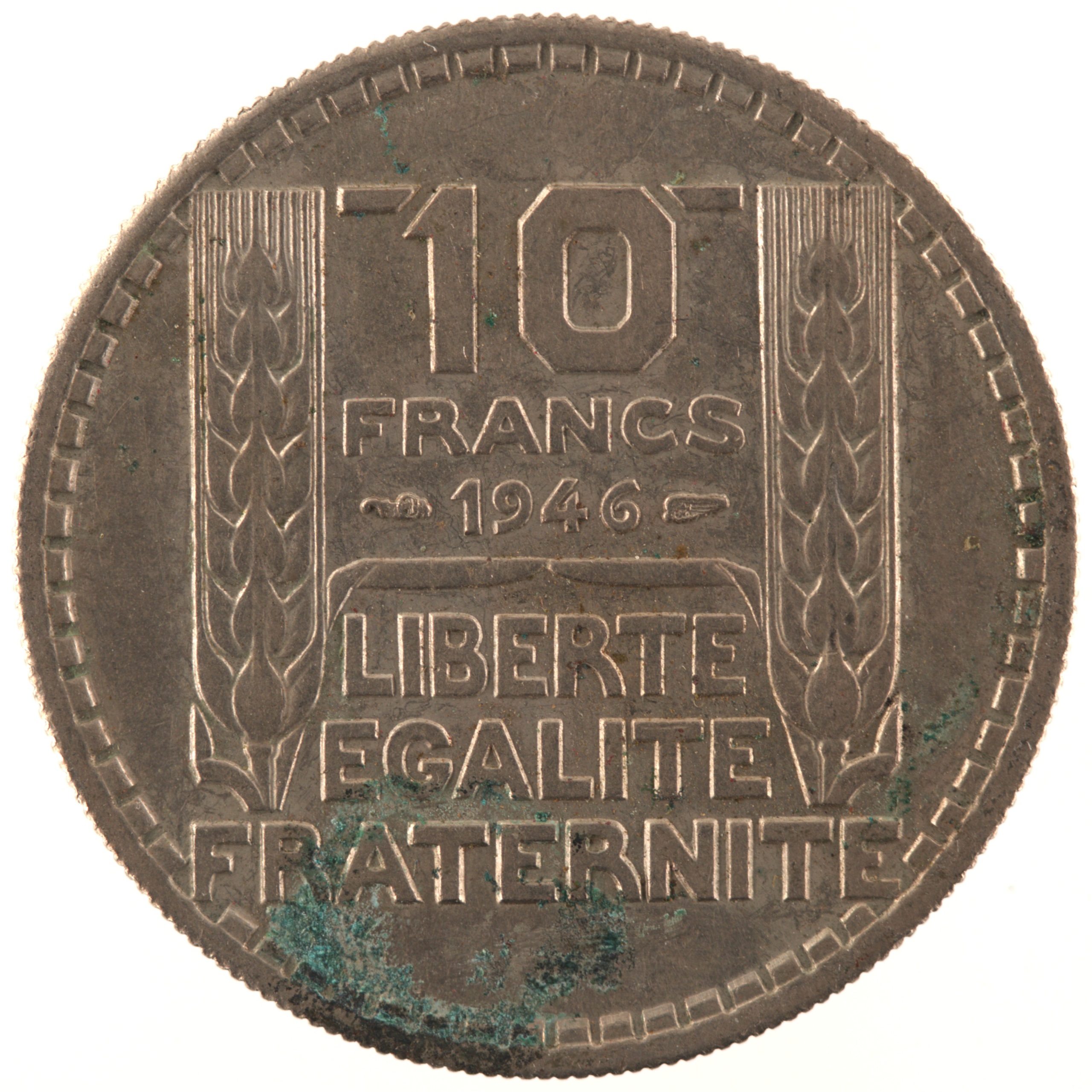 France - Pièce 10 Francs 1946 B cupro-nickel - Turin, grosse tête, rameaux courts