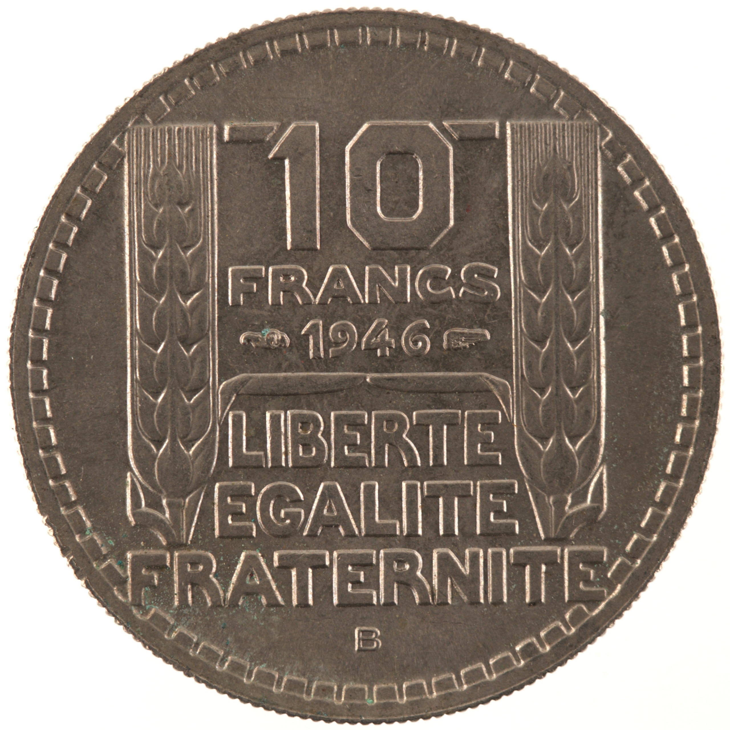 France - Pièce 10 Francs 1946 B cupro-nickel - Turin, grosse tête, rameaux courts