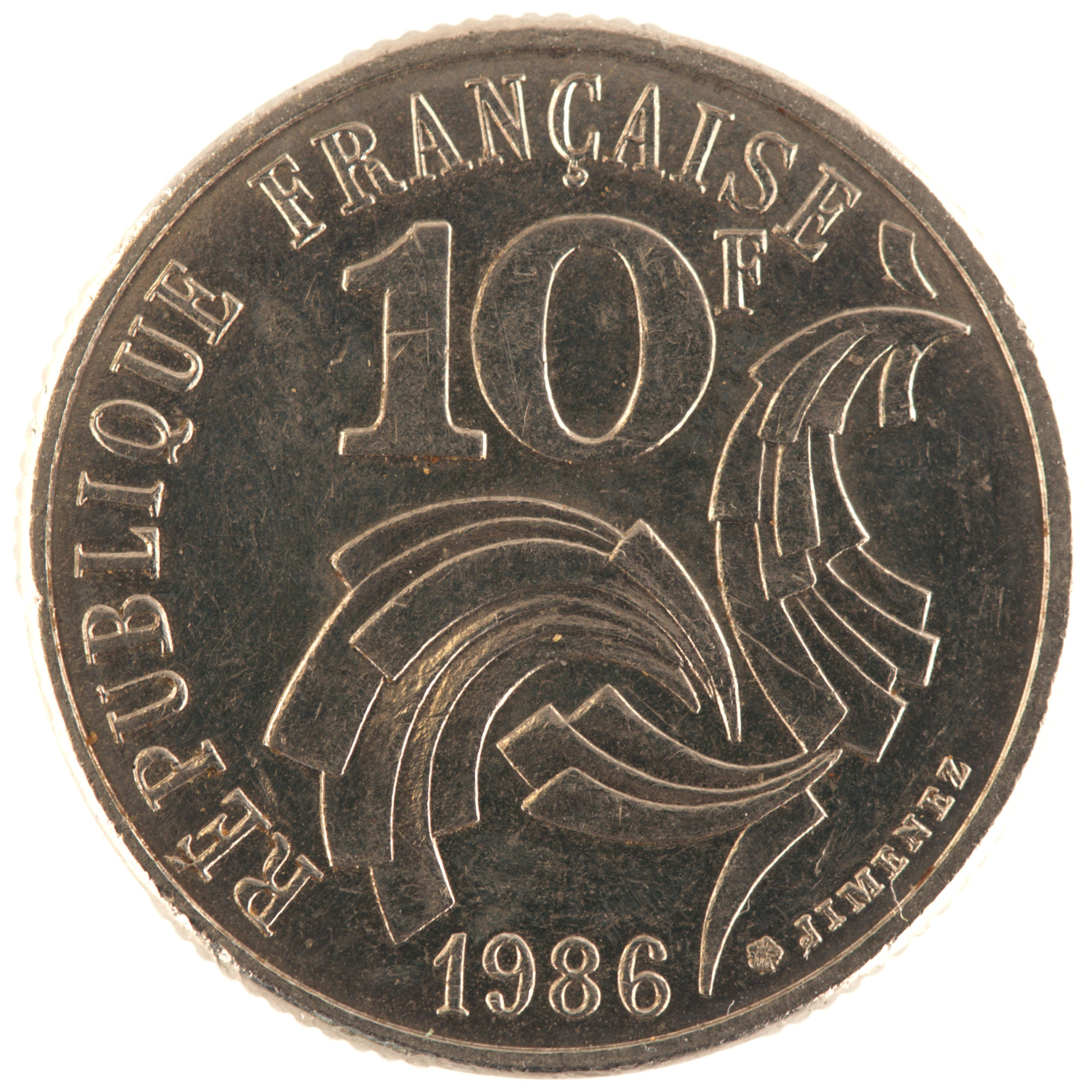 France - Pièce 10 Francs 1986 nickel - Jimenez
