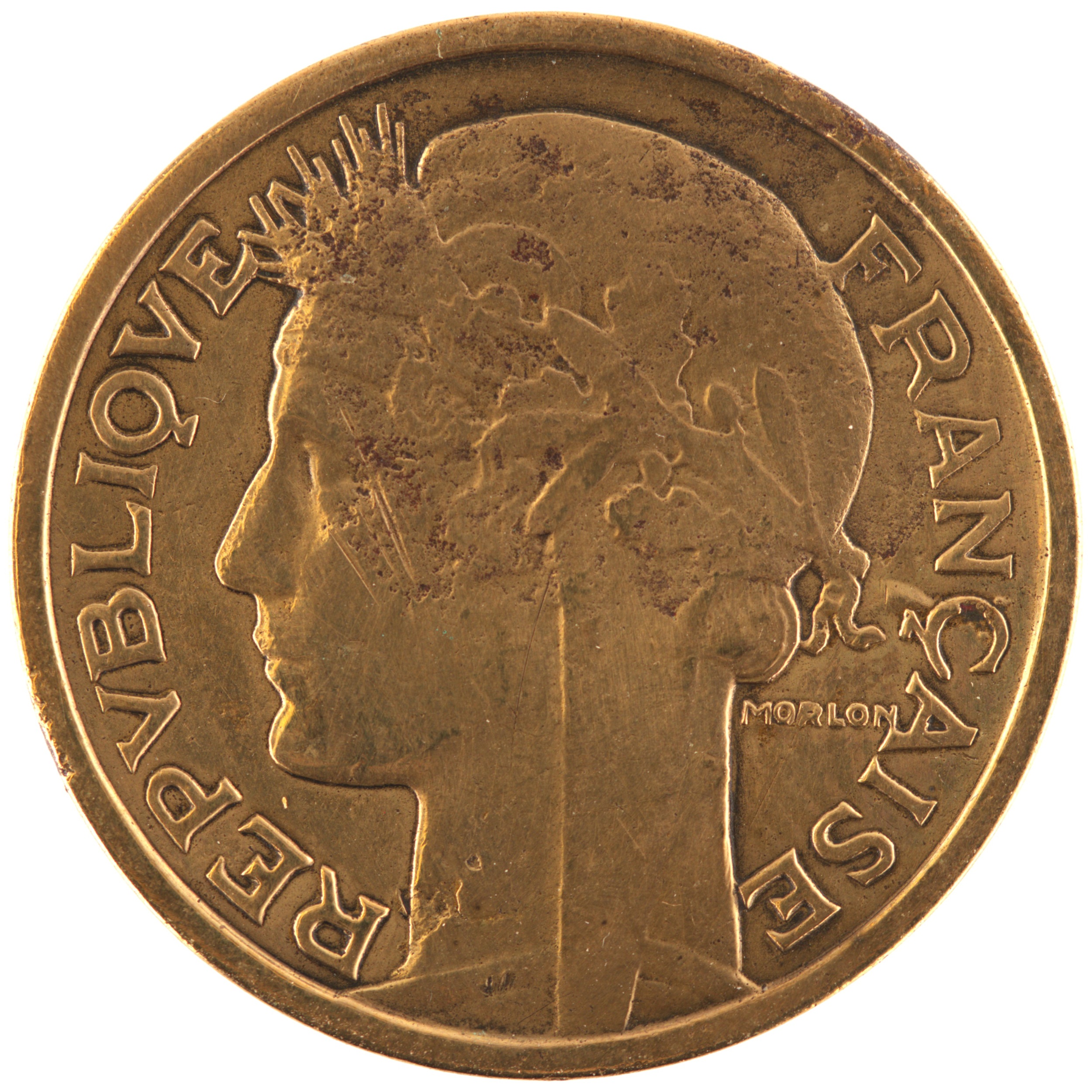 France - Pièce 2 Francs 1933 bronze-aluminium - Morlon (avec raisin) – Image 2