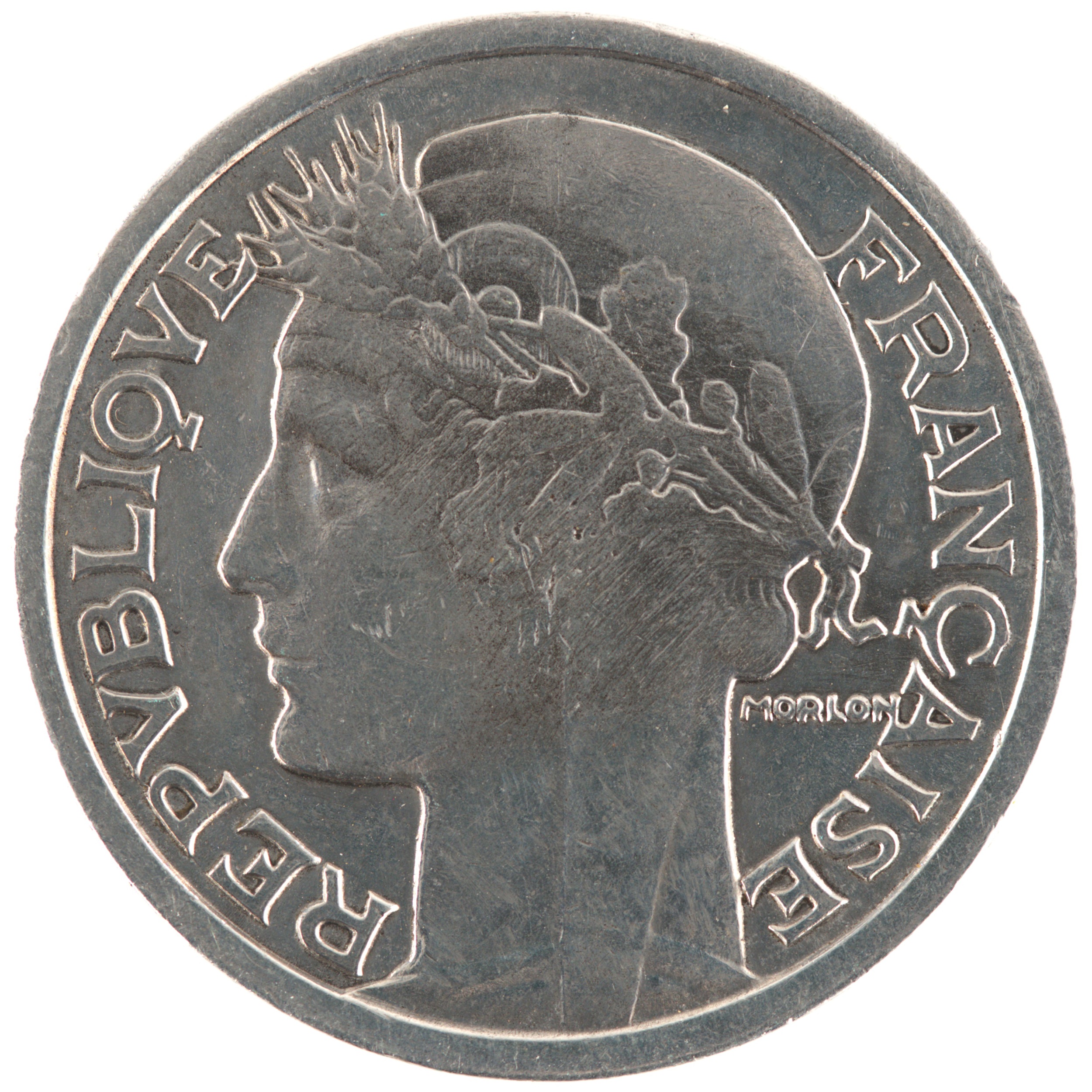 France - Pièce 2 Francs 1948 aluminium - Morlon – Image 2