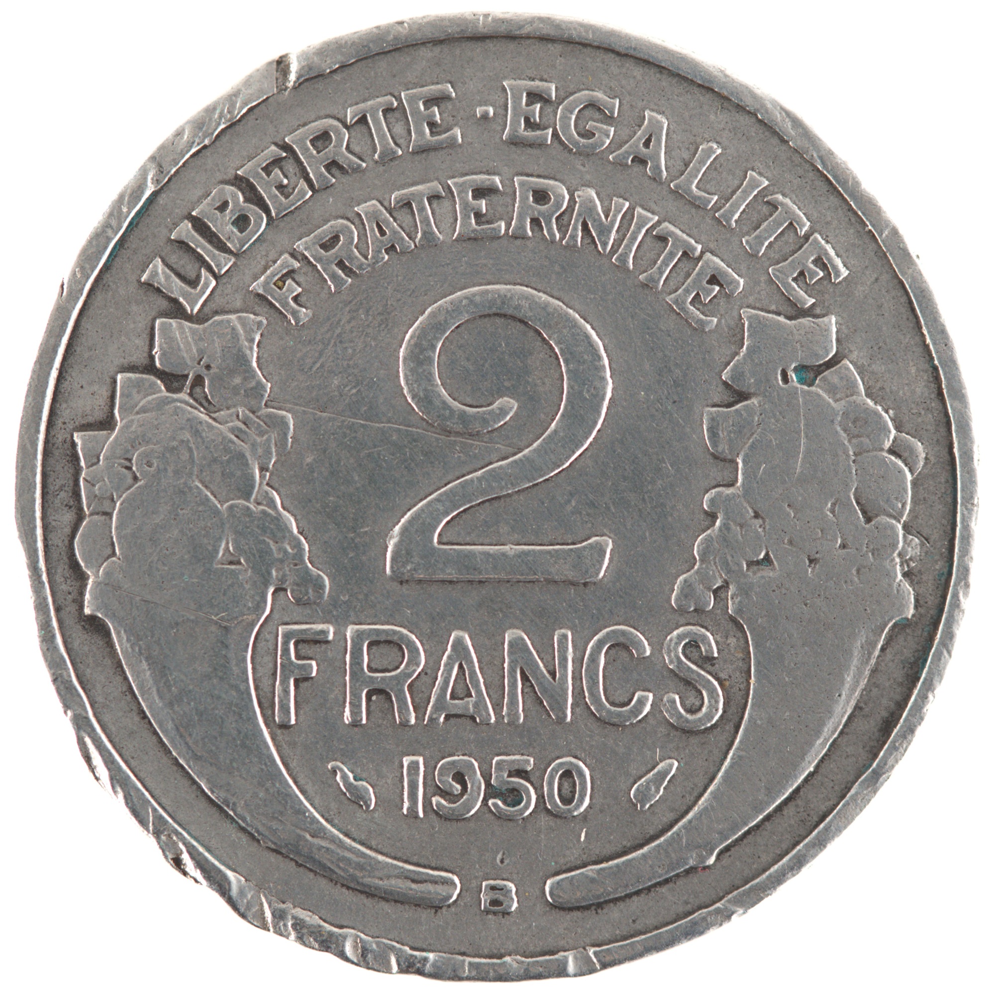 France - Pièce 2 Francs 1950 B aluminium - Morlon