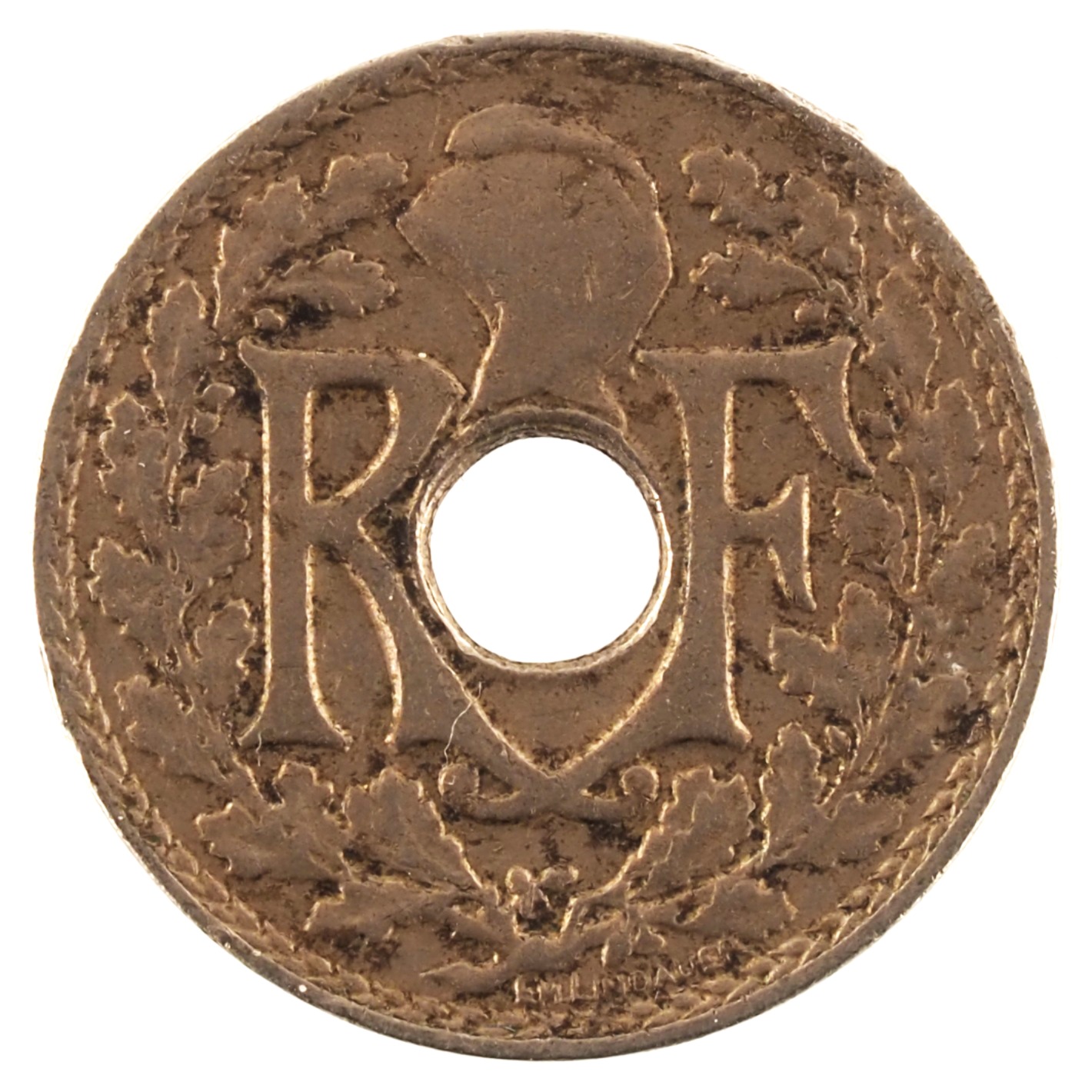France - Pièce 5 Centimes 1924 cupro-nickel - Lindauer, petit module – Image 2