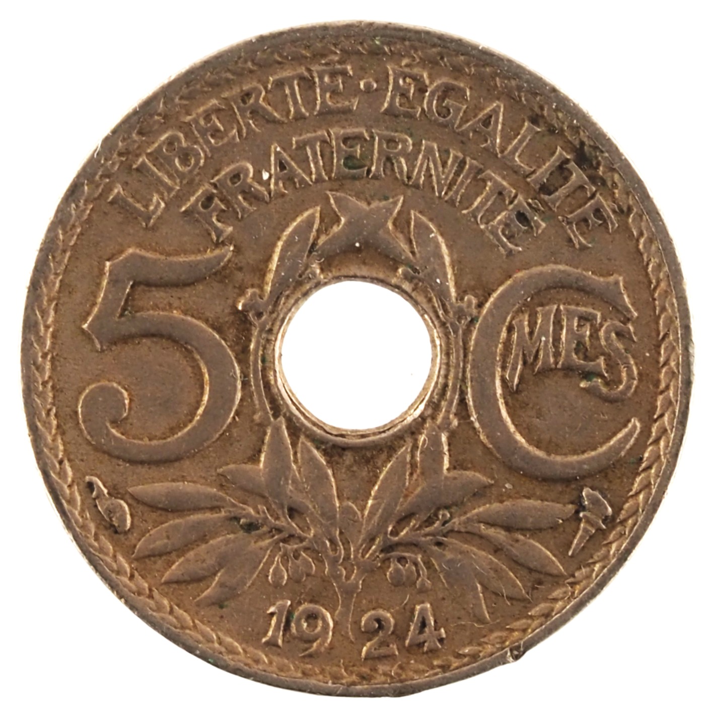France - Pièce 5 Centimes 1924 cupro-nickel - Lindauer, petit module