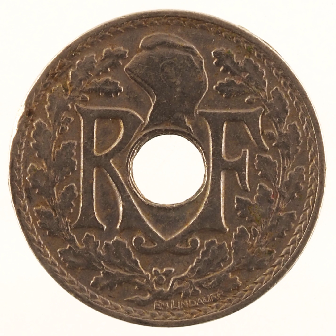 France - Pièce 5 Centimes 1925 cupro-nickel - Lindauer, petit module – Image 2