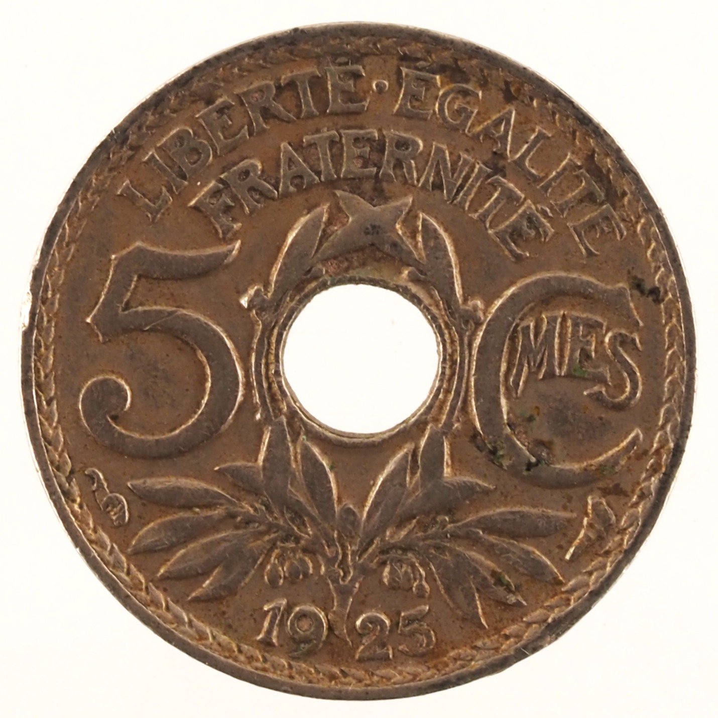 France - Pièce 5 Centimes 1925 cupro-nickel - Lindauer, petit module