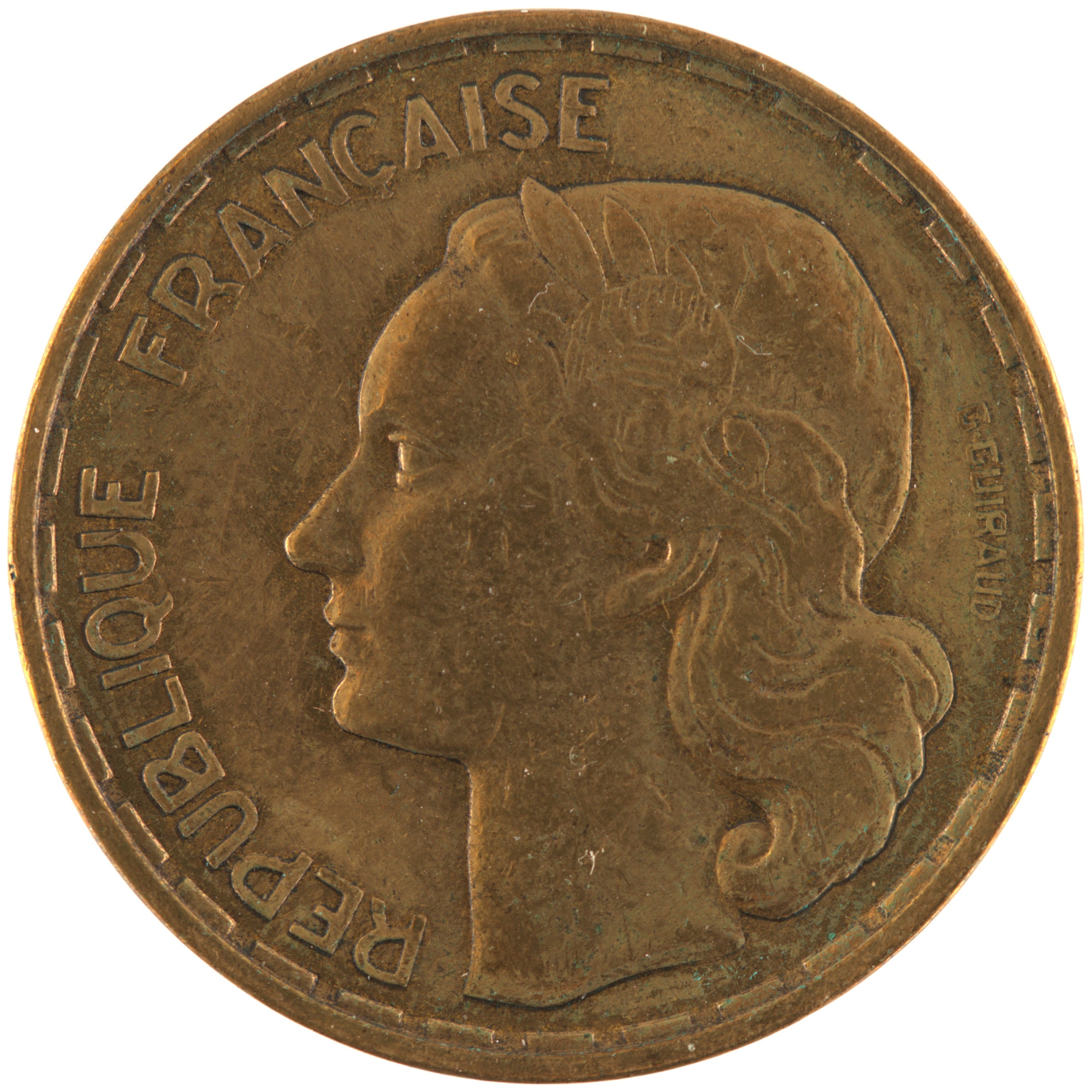 France - Pièce 50 Francs 1953 bronze-aluminium - Guiraud – Image 2