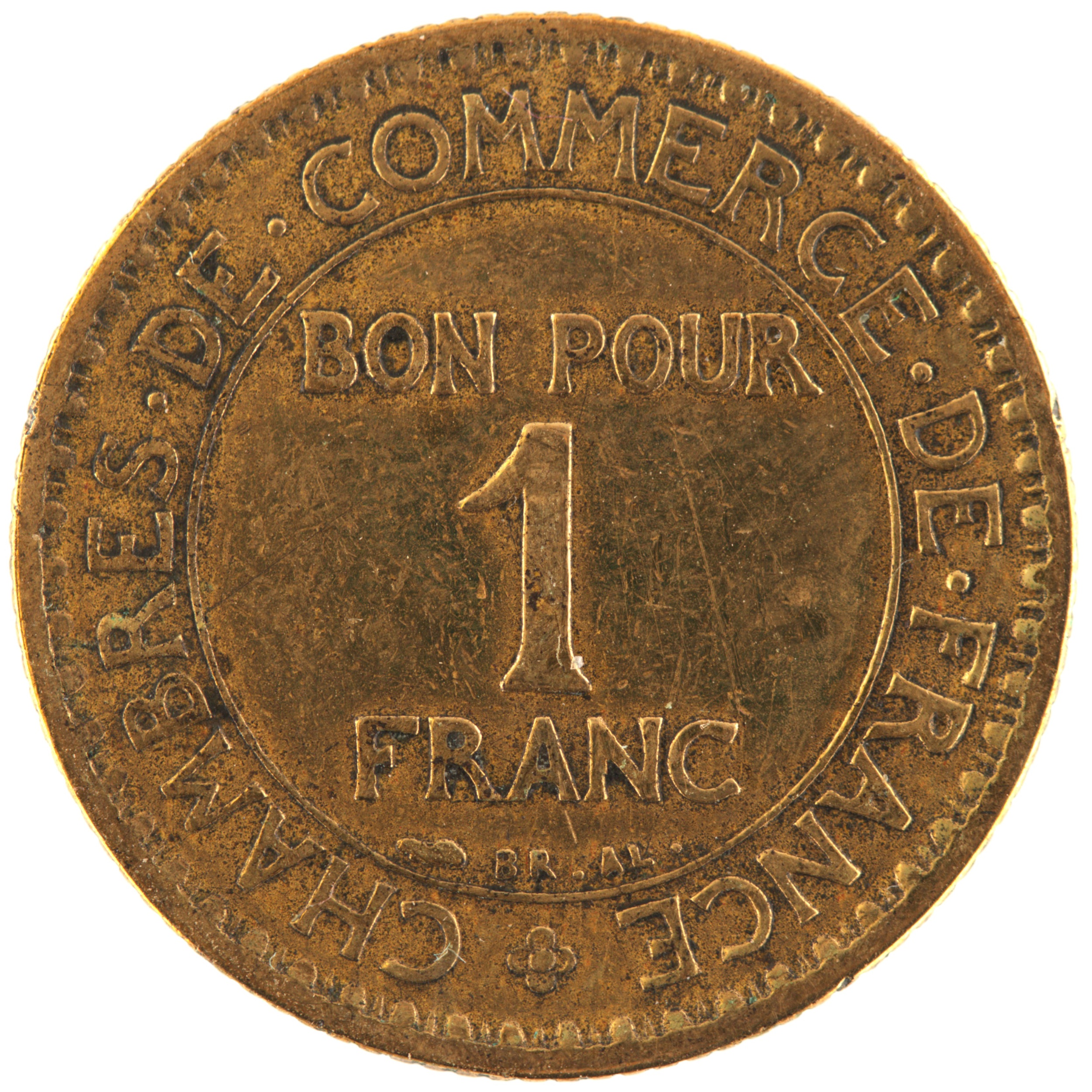 France - Pièce Bon pour 1 Franc 1922 bronze-aluminium - Chambres de Commerce – Image 2