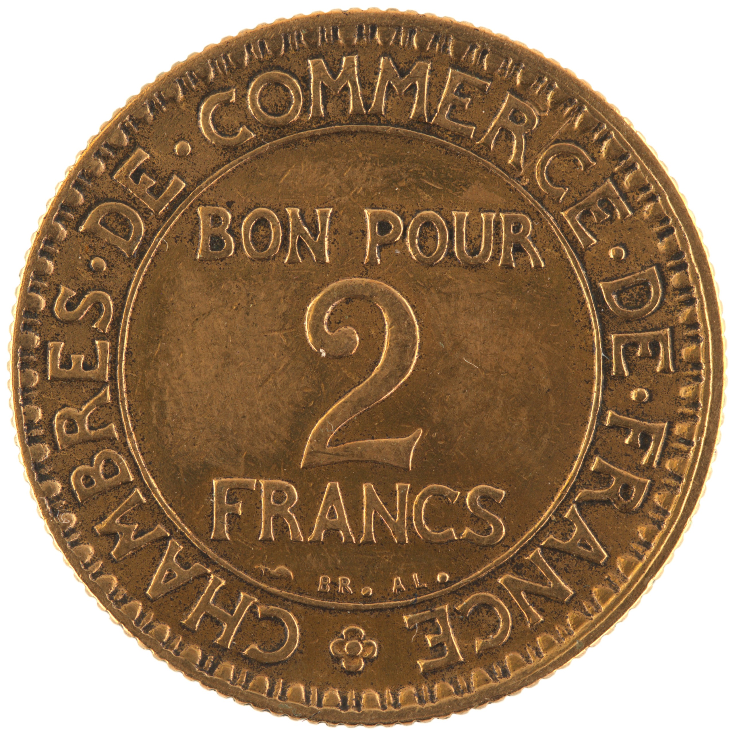 France - Pièce Bon pour 2 Francs 1924 bronze-aluminium - Chambres de Commerce – Image 2
