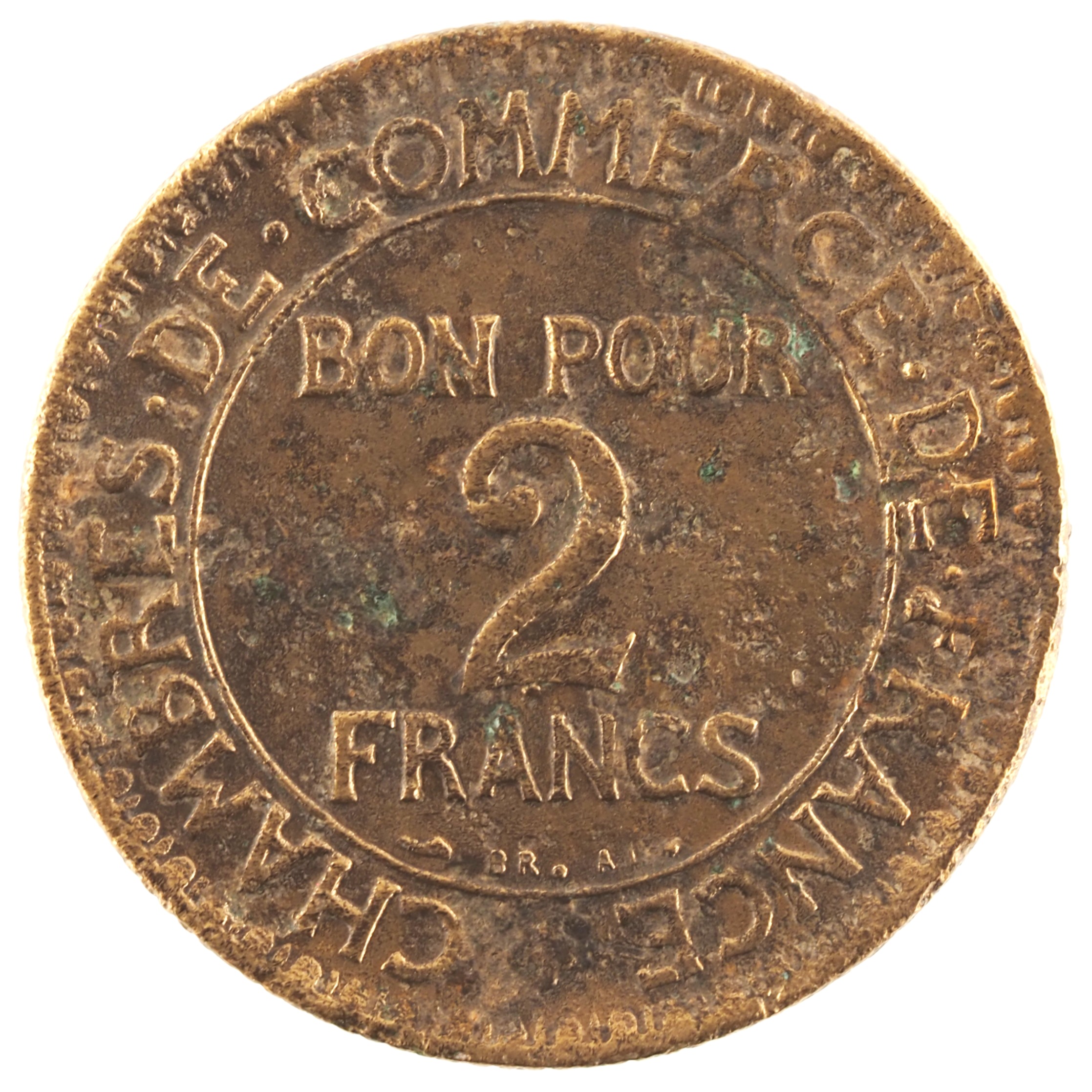 France - Pièce Bon pour 2 Francs 1925 bronze-aluminium - Chambres de Commerce – Image 2