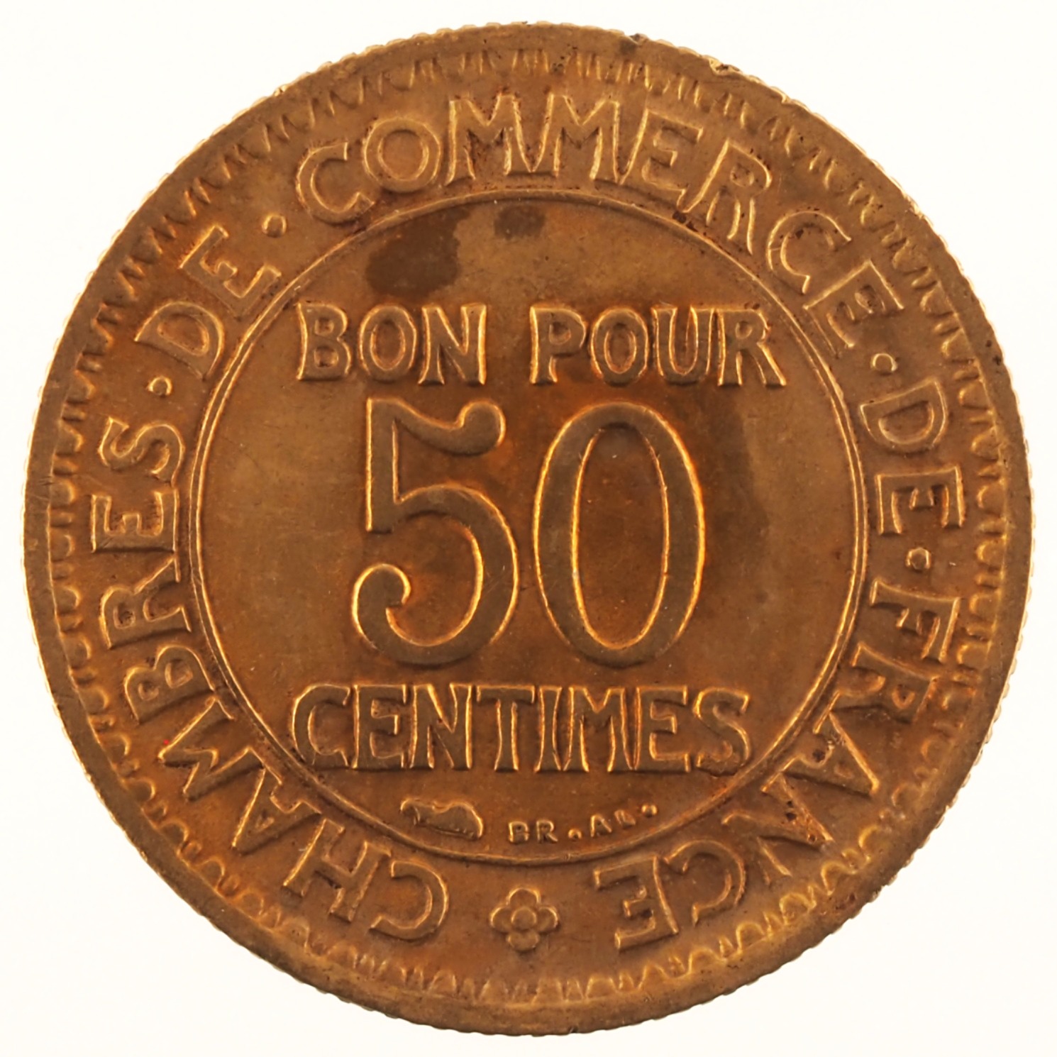 France - Pièce Bon pour 50 Centimes 1922 bronze-aluminium - Chambres de Commerce – Image 2