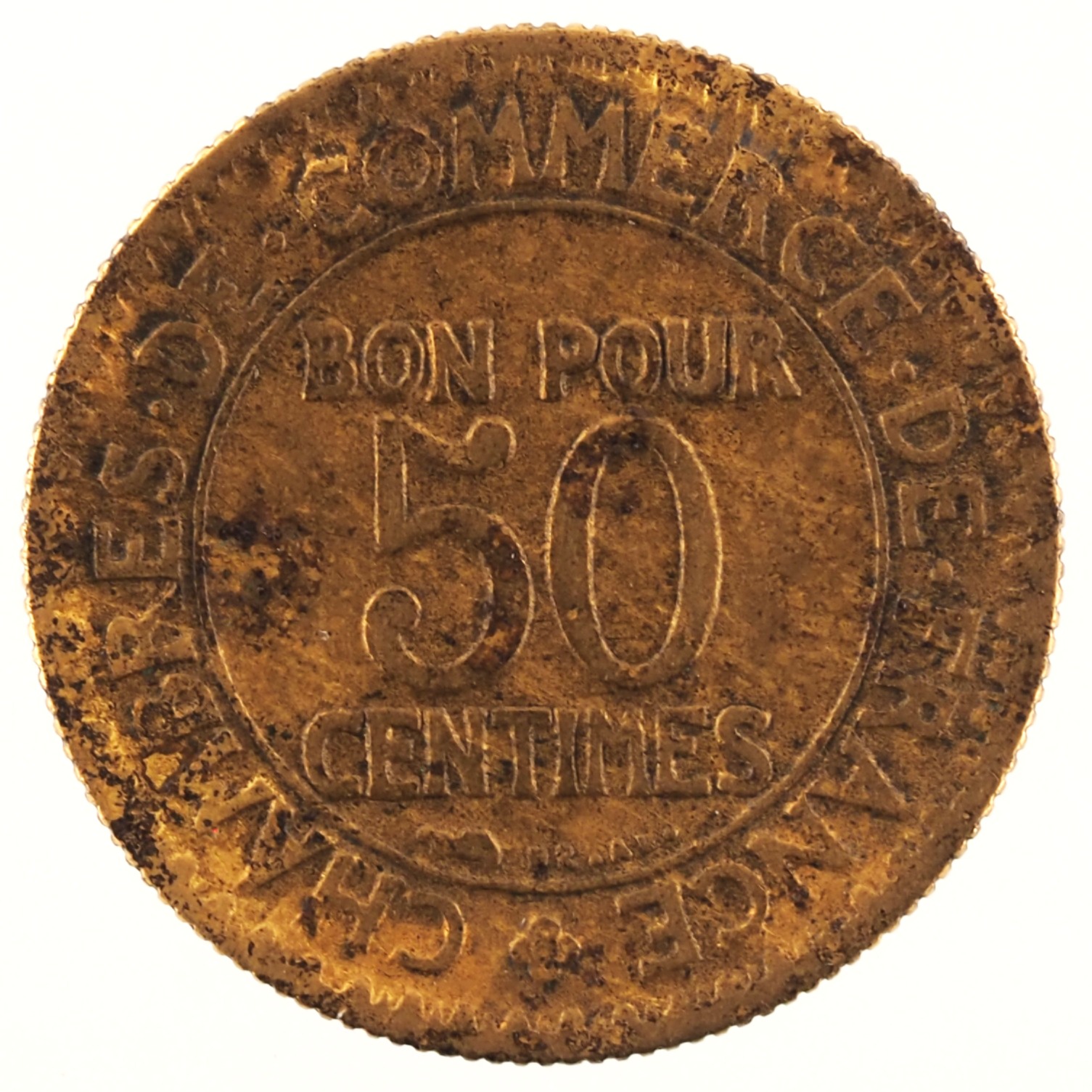 France - Pièce Bon pour 50 Centimes 1923 bronze-aluminium - Chambres de Commerce – Image 2