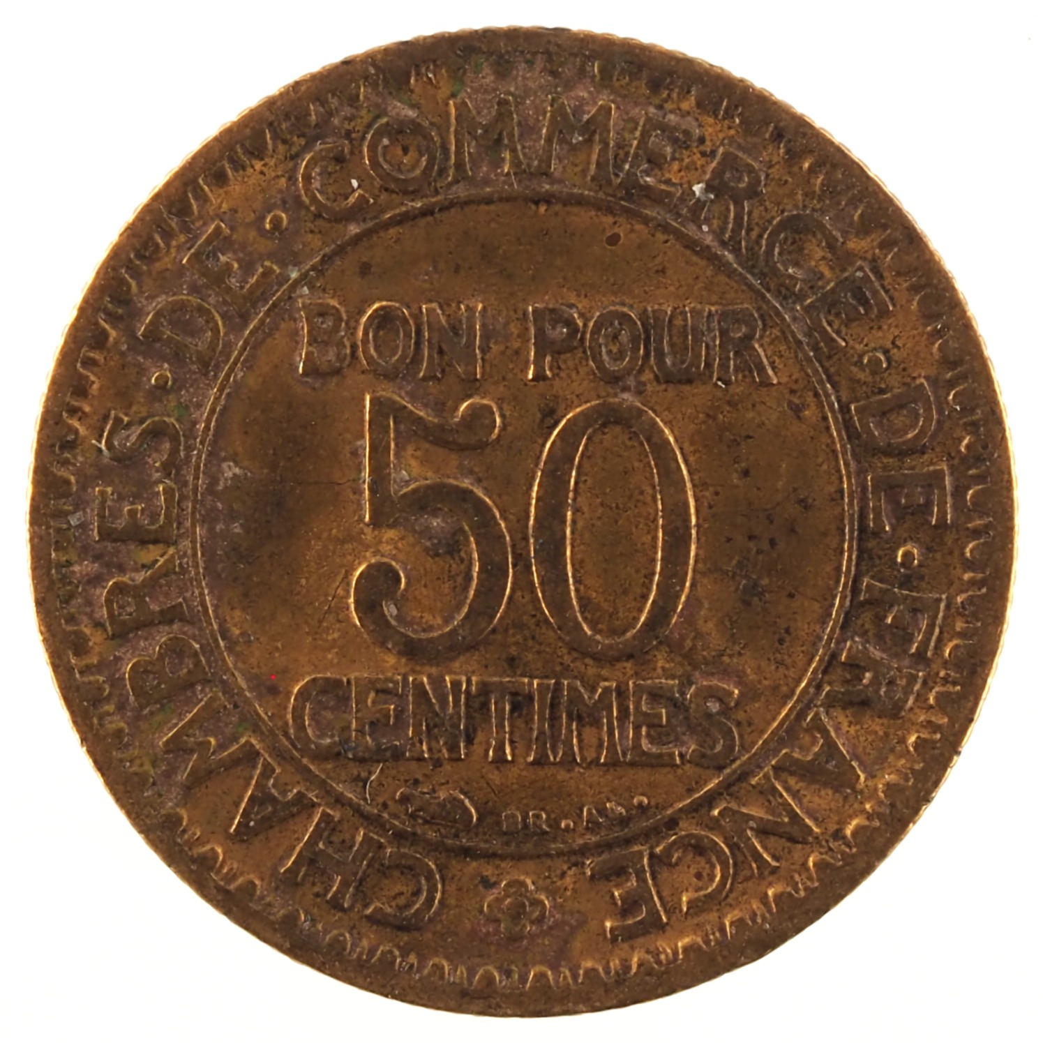 France - Pièce Bon pour 50 Centimes 1923 bronze-aluminium - Chambres de Commerce – Image 2