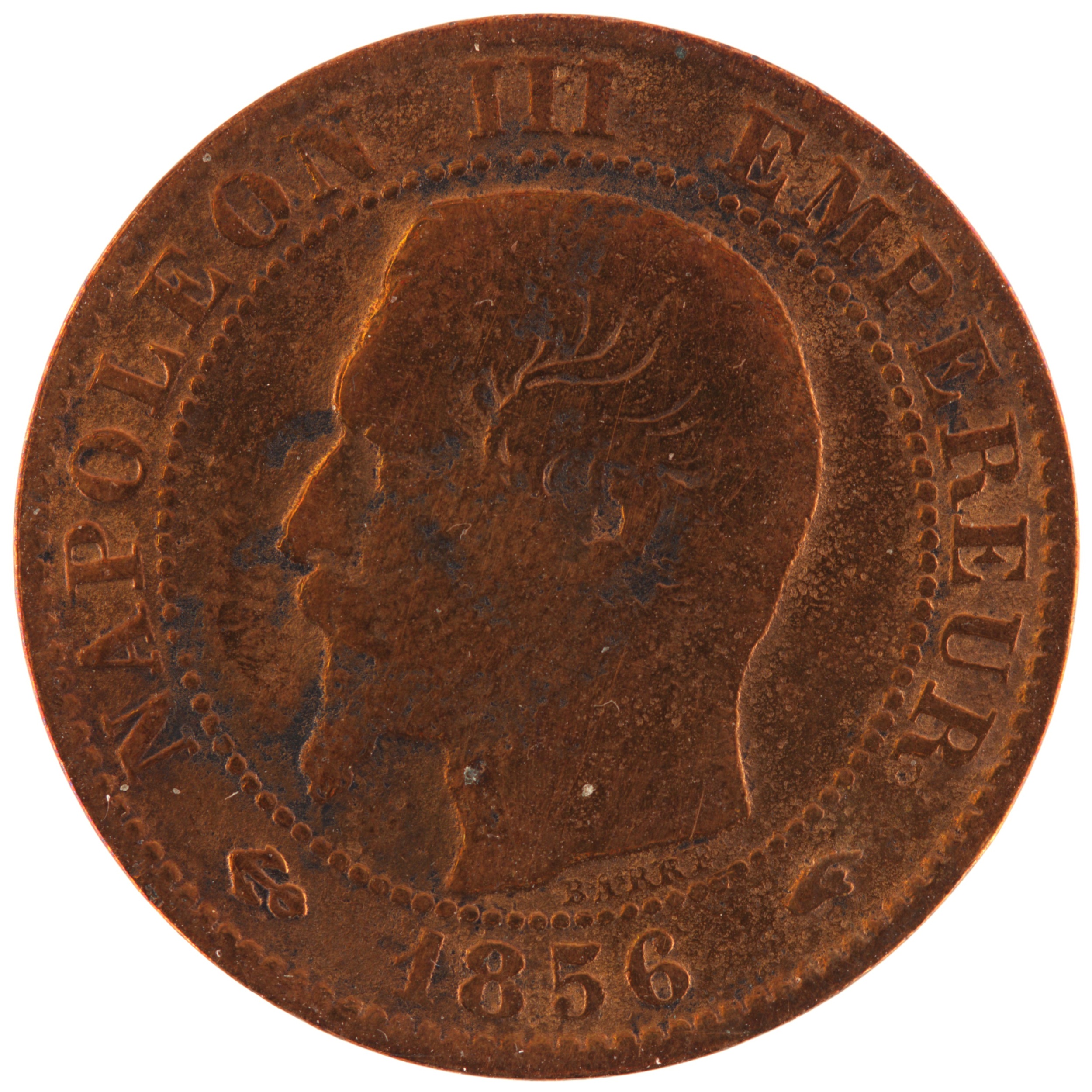 France - Pièce Cinq Centimes 1856 A bronze - Napoléon III, tête nue