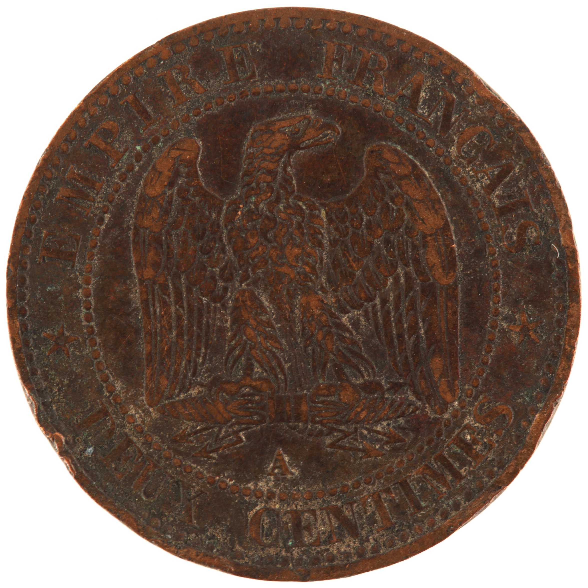 France - Pièce Deux Centimes 1855 A bronze - Napoléon III, tête nue (levrette et main) – Image 2