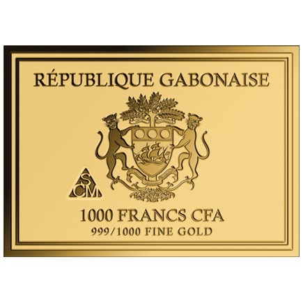 Gabon - Pièce 1000 Francs CFA or - Johannes Vermeer – Image 4
