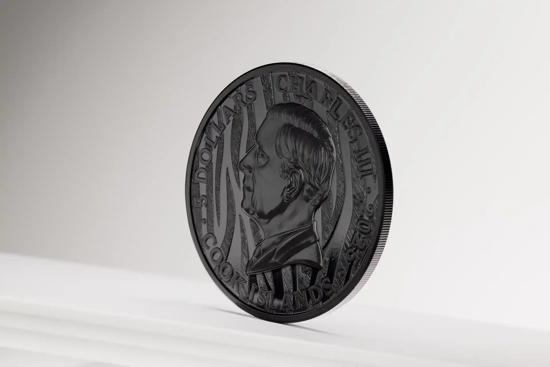 Iles Cook - Pièce 5 Dollars 2025 argent Noir obsidienne - Tigre – Image 7