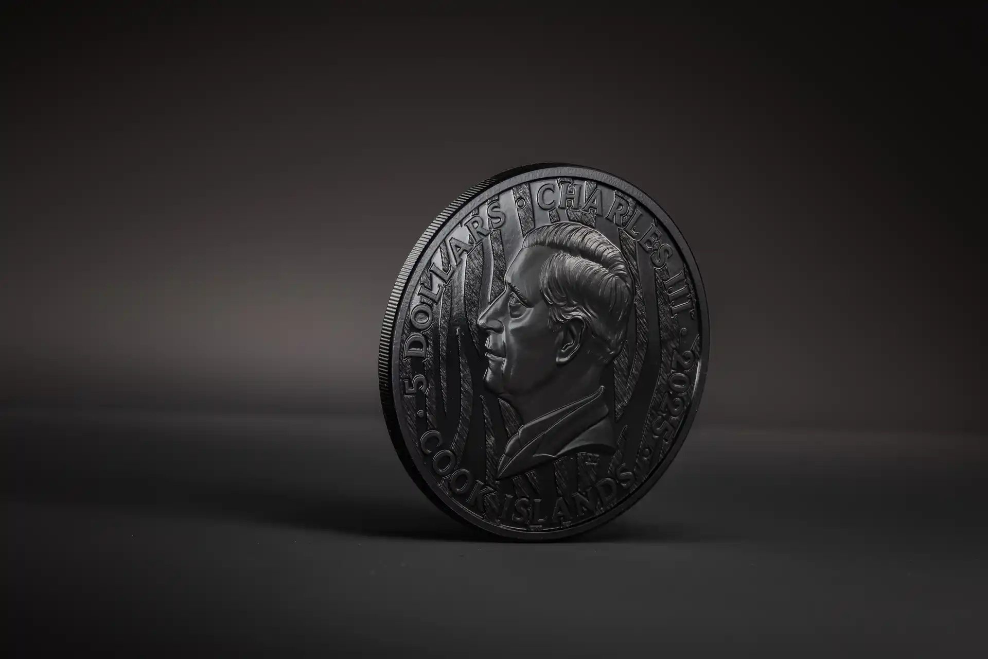 Iles Cook - Pièce 5 Dollars 2025 argent Noir obsidienne - Tigre – Image 5