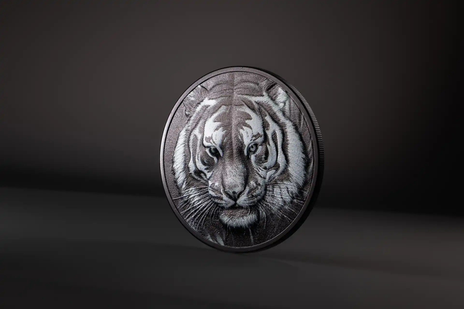 Iles Cook - Pièce 5 Dollars 2025 argent Noir obsidienne - Tigre – Image 6