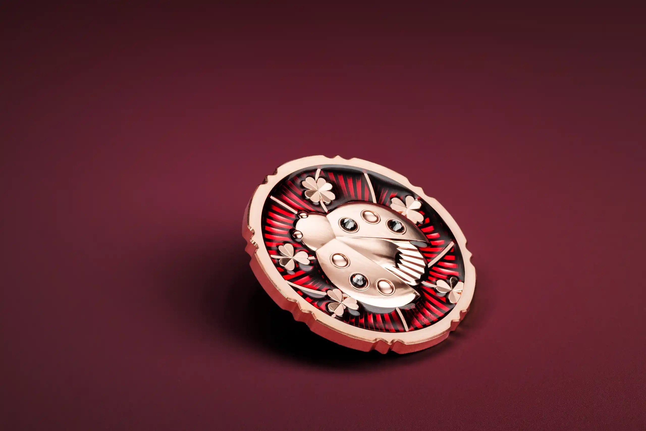 Iles Cook - Pièce 5 Dollars 2026 argent plaqué or rouge BE - Coccinelle – Image 4