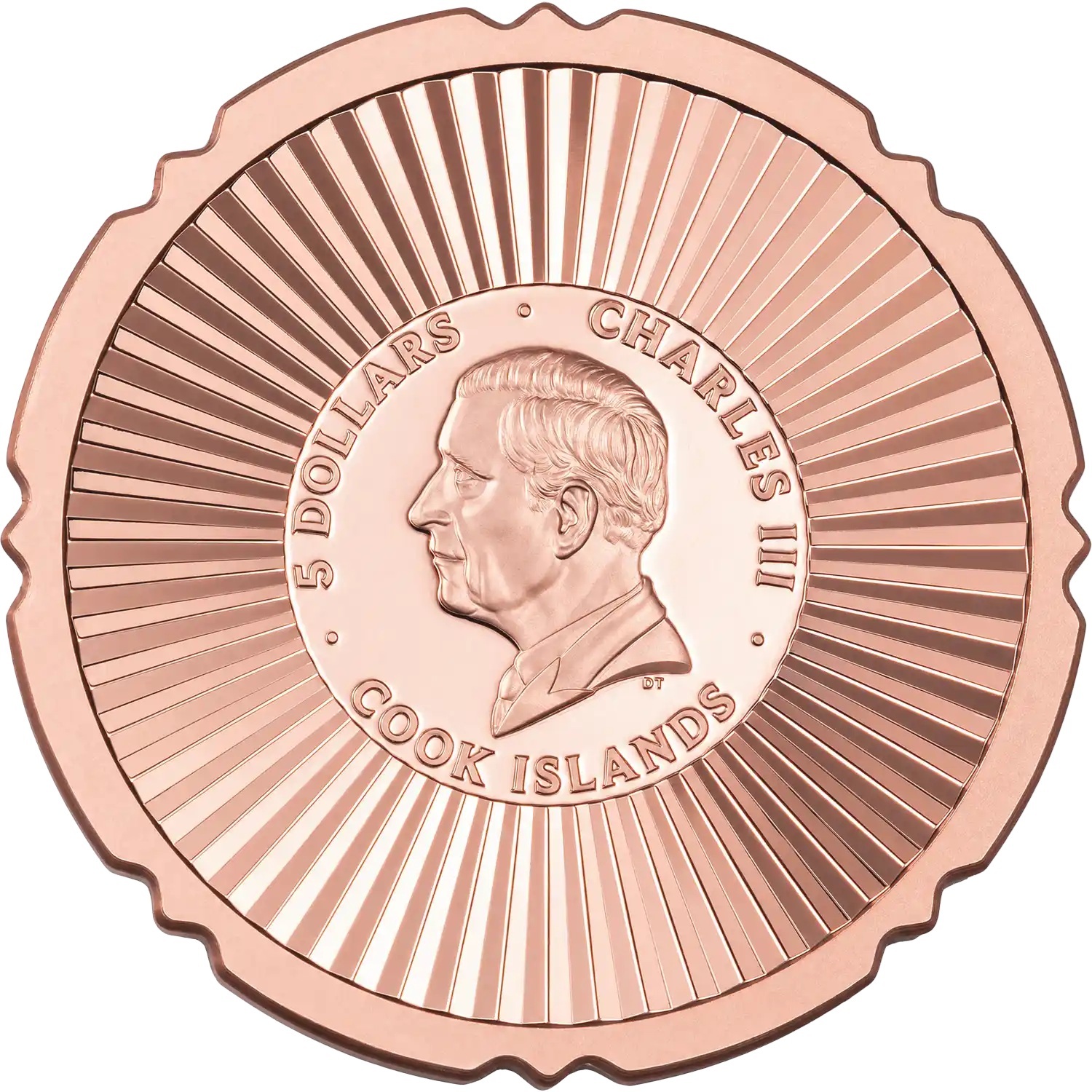 Iles Cook - Pièce 5 Dollars 2026 argent plaqué or rouge BE - Coccinelle – Image 2