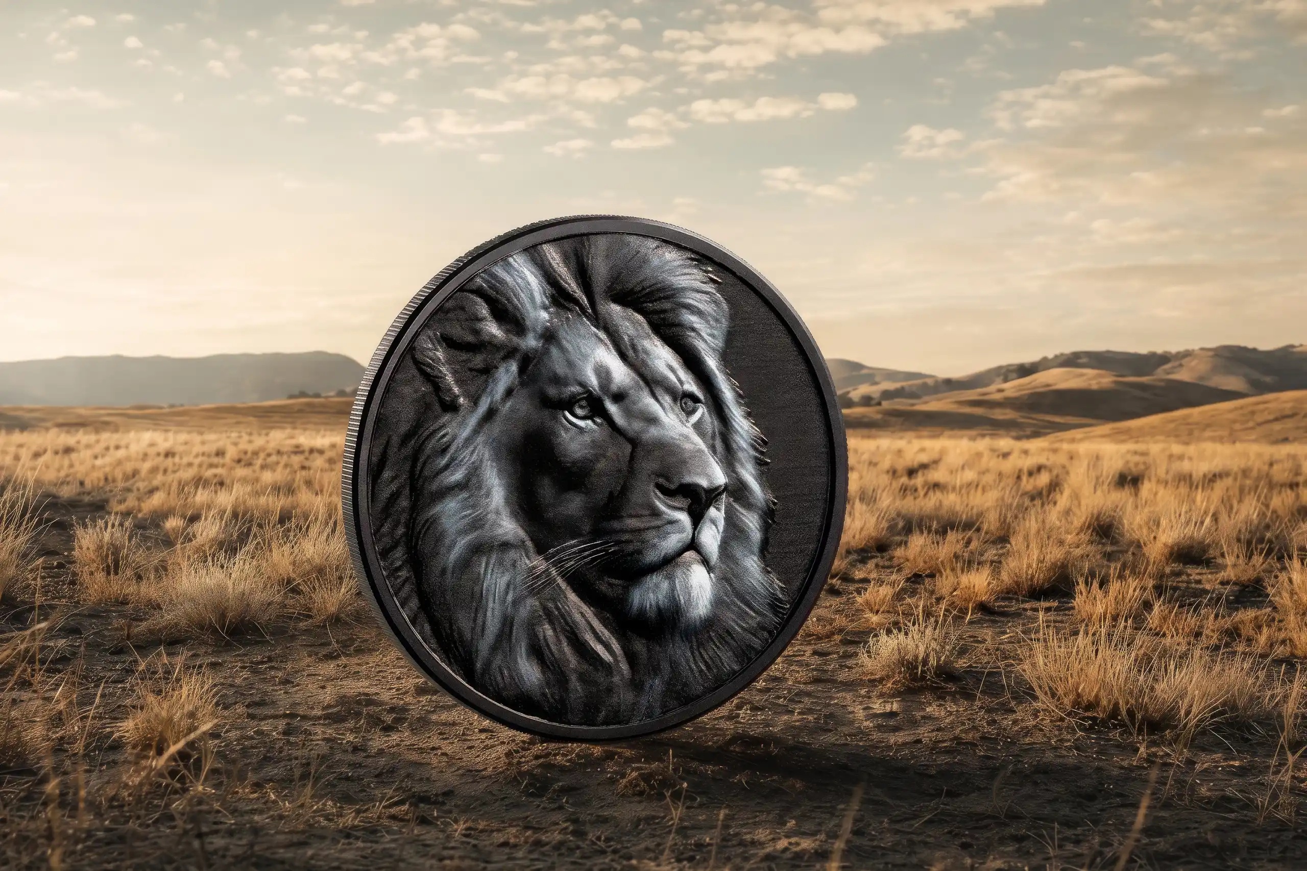 Iles Cook - Pièce 5 Dollars 2026 argent Noir obsidienne - Lion – Image 4